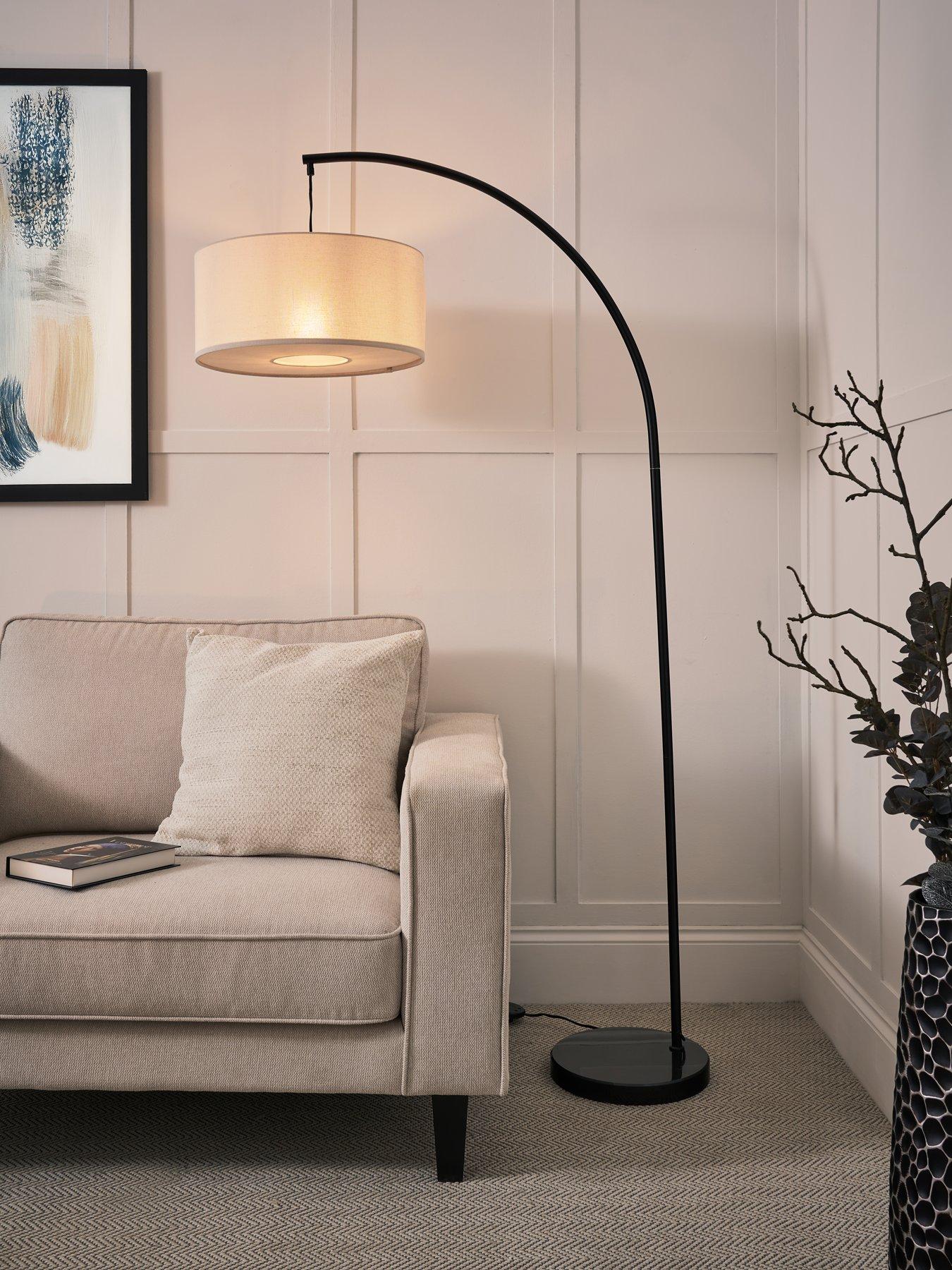 The Very Collection Arc Floor Lamp With Fabric Stretch Shade