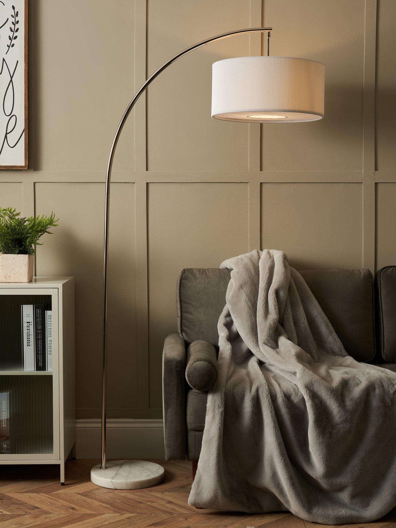 undefined Arc Floor Lamp With Fabric Stretch Shade