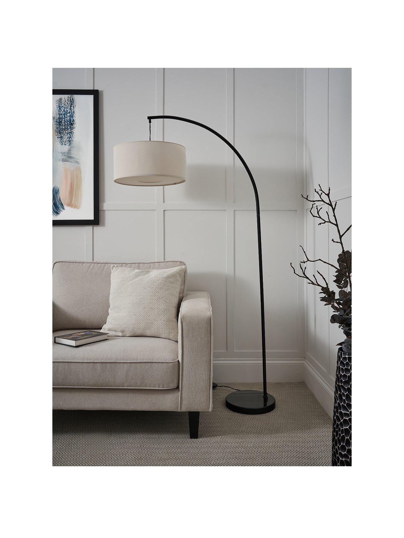 Image 2 of 6 of The Very Collection Arc Floor Lamp With Fabric Stretch Shade