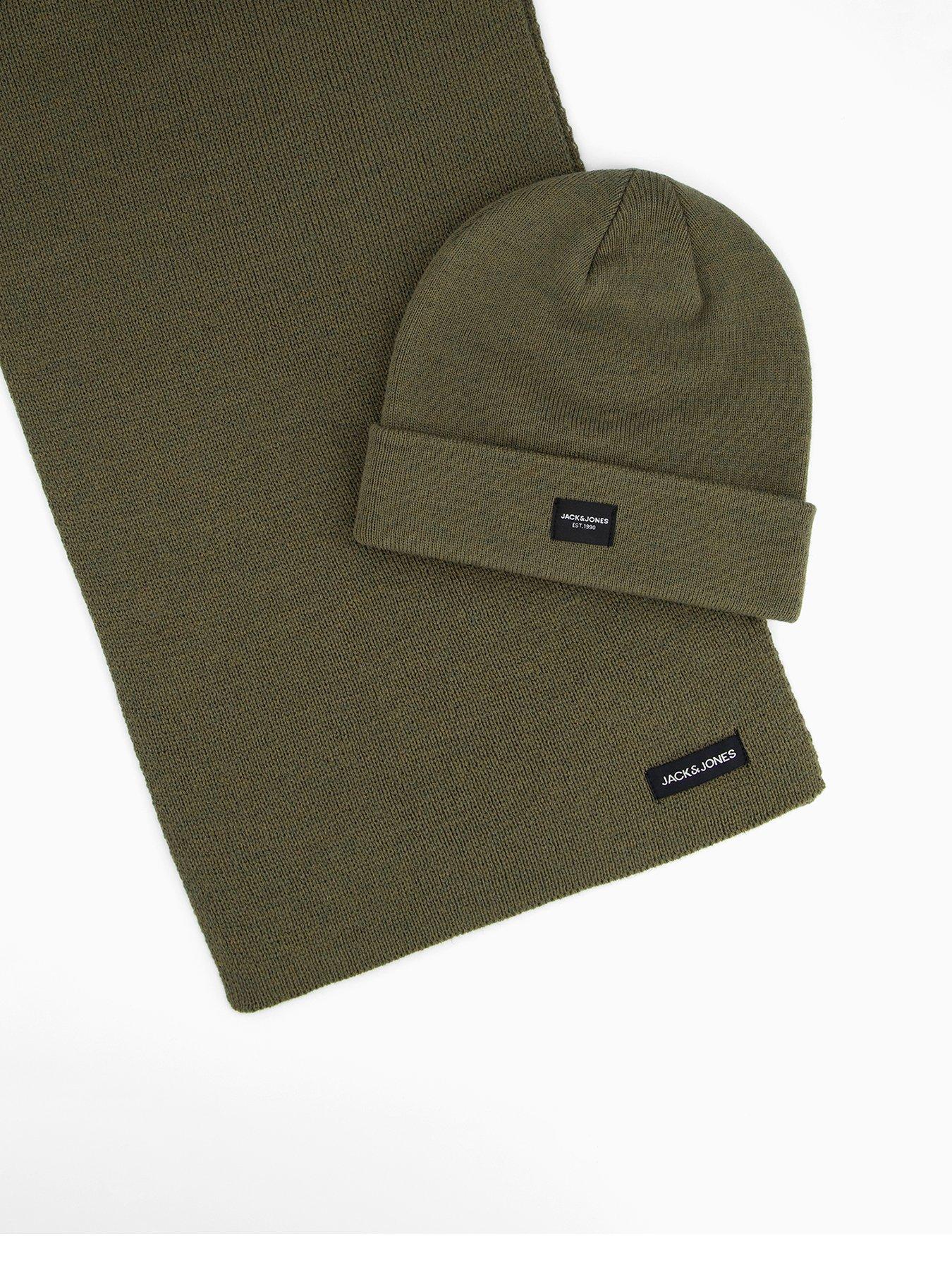 Jack & Jones Beanie Hat And Scarf Gift Set - Khaki