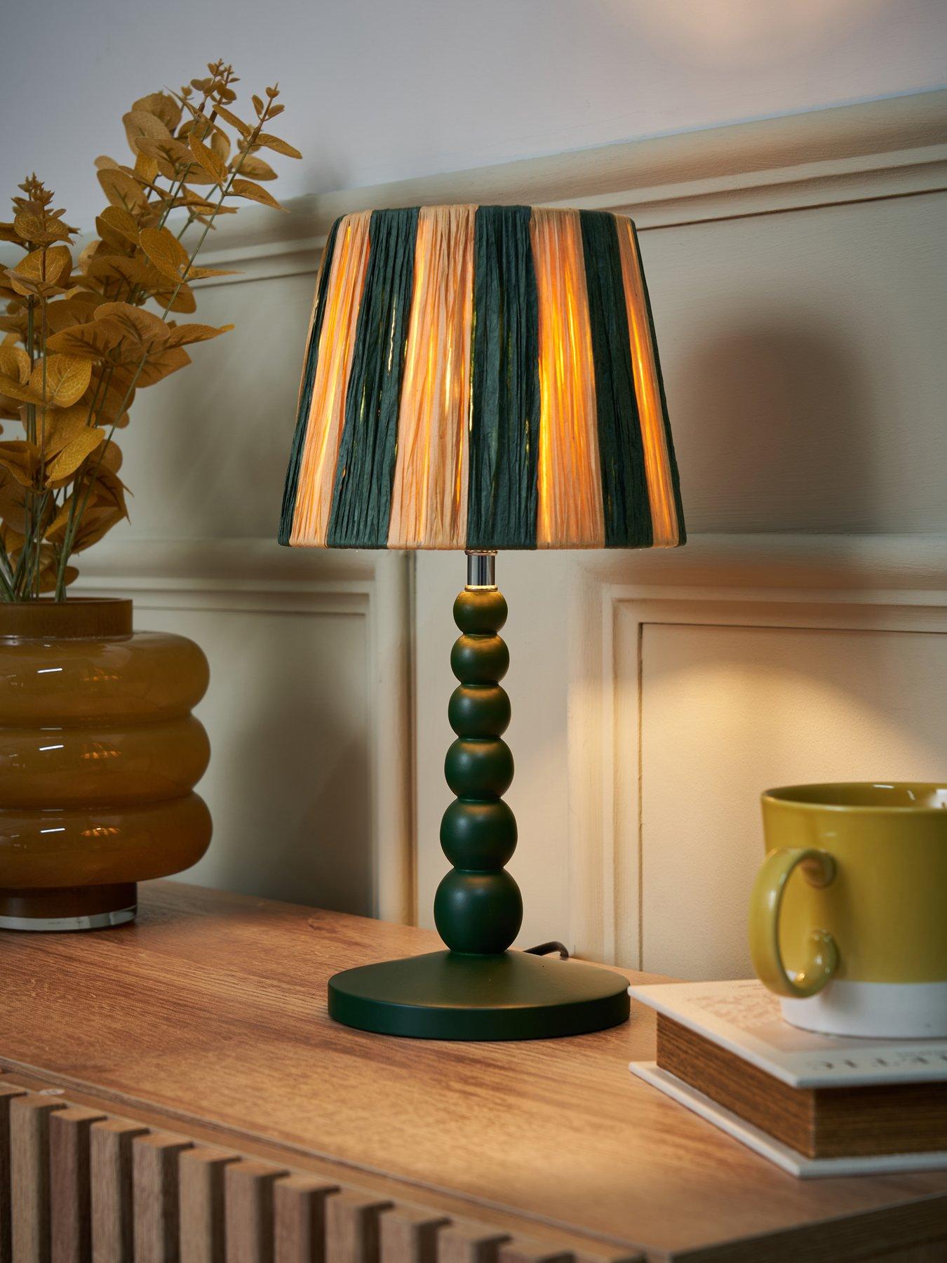 front image of the-very-collection-bobble-wooden-table-lamp