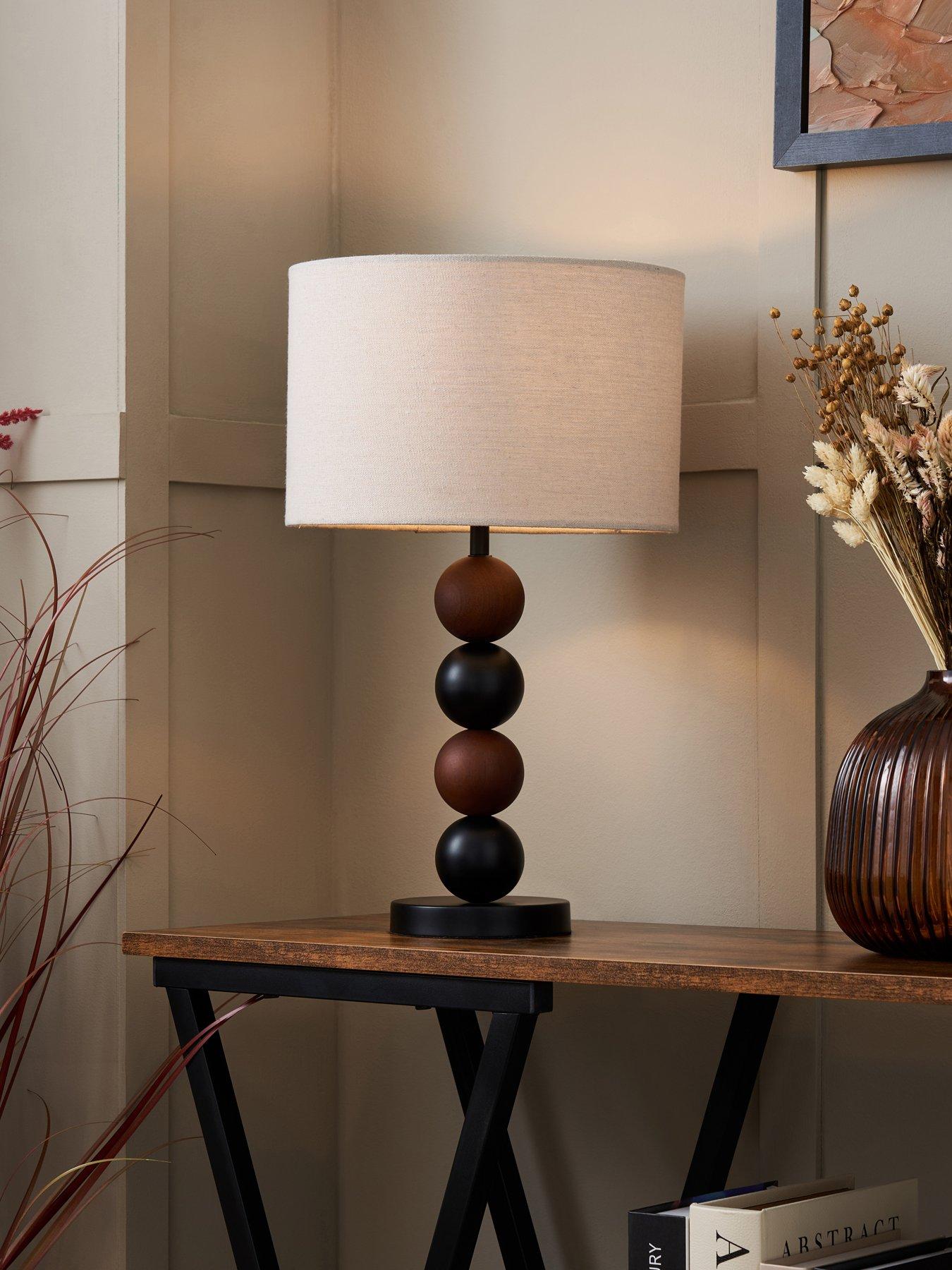 undefined Walnut/black Bobble Table Lamp