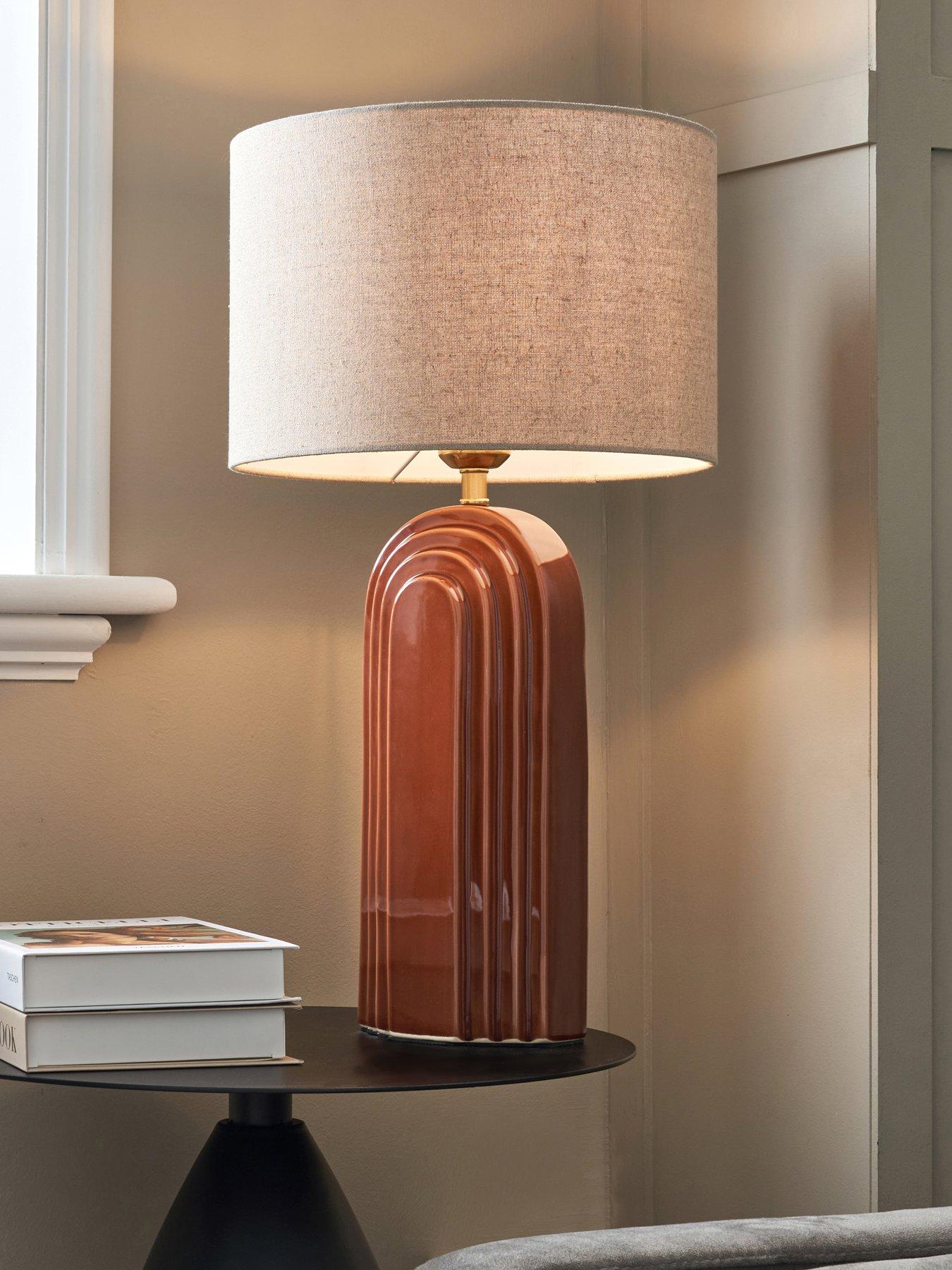 undefined Brown Ceramic Arch Ceramic Table Lamp