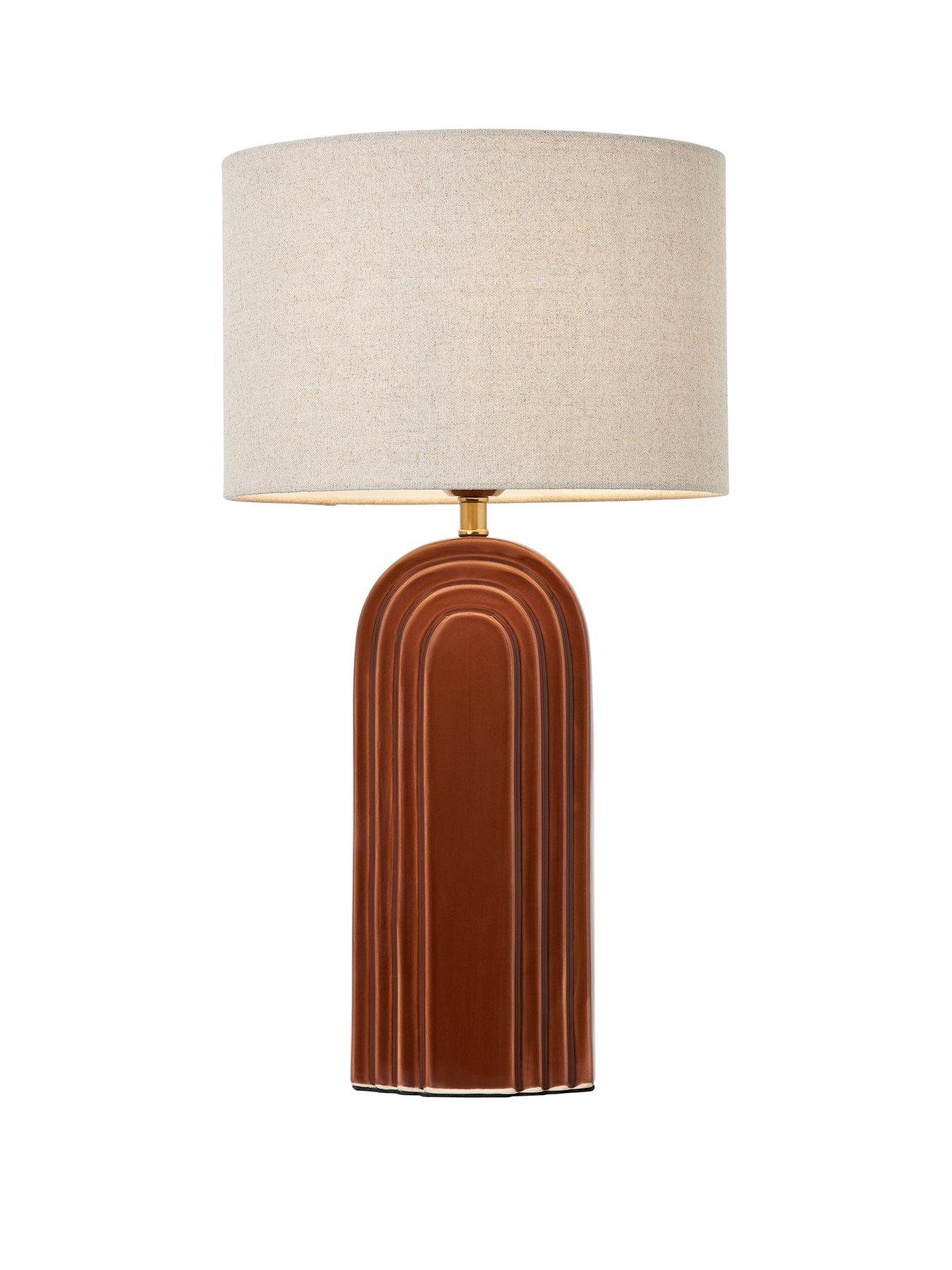  image of the-very-collection-brown-ceramic-arch-ceramic-table-lamp