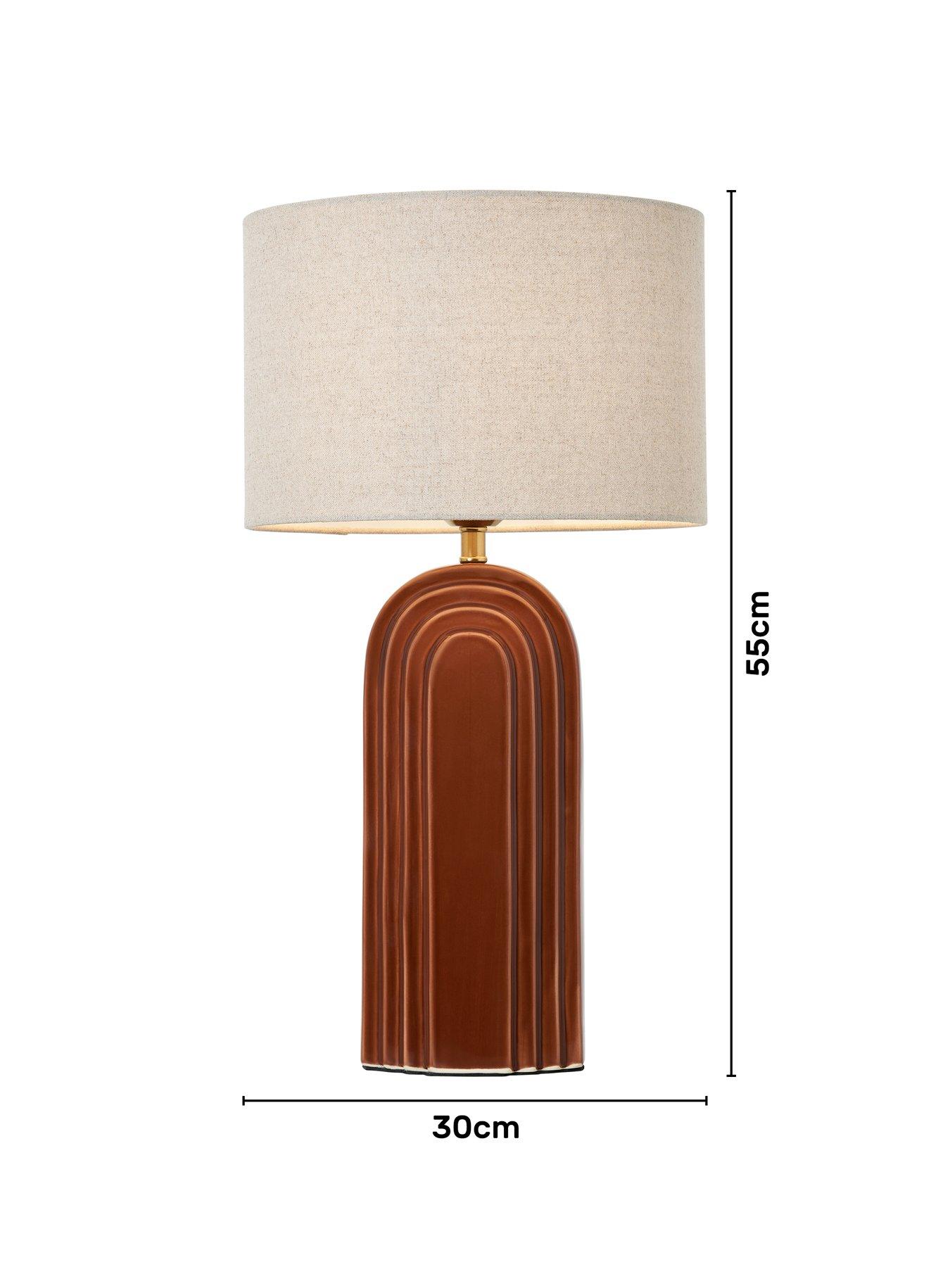 Image 5 of 6 of Very Home Brown Ceramic Arch Ceramic Table Lamp