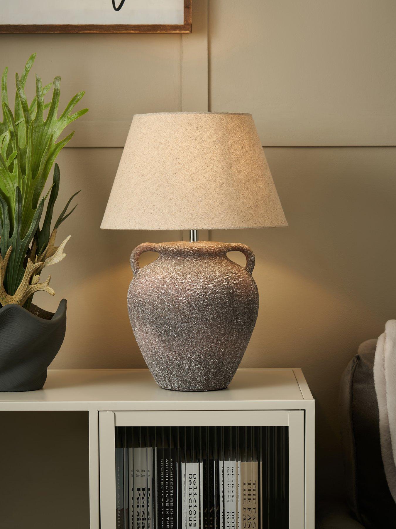 undefined Textured Ceramic Urn Table Lamp