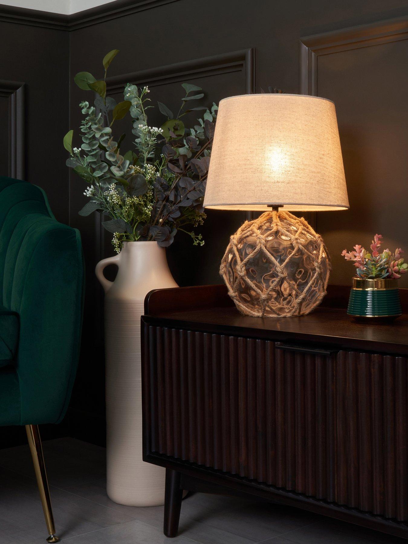 undefined Coastal Rope Glass Table Lamp