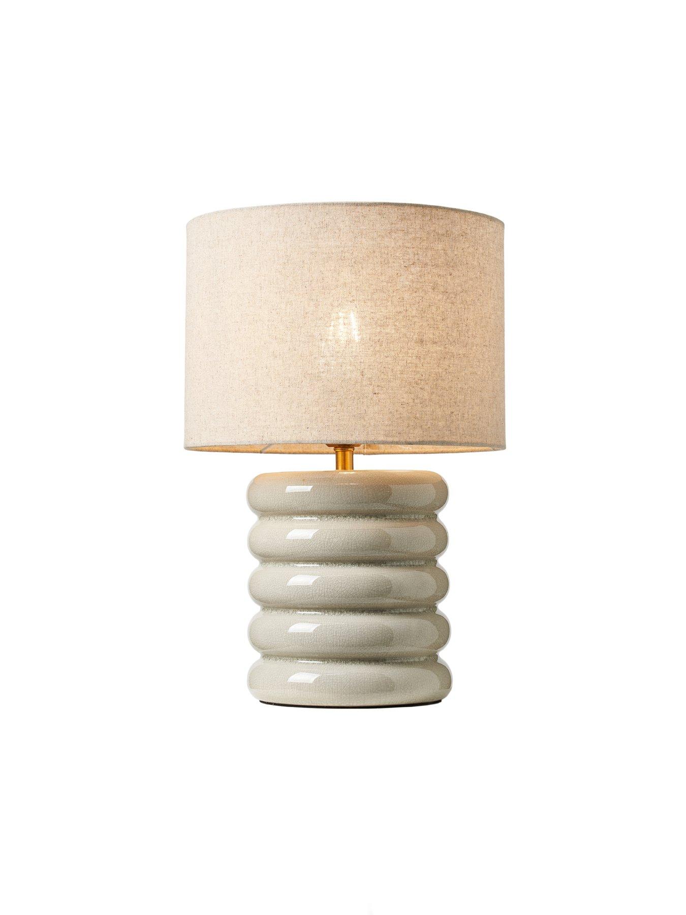 Image 3 of 5 of BHS Flump Crackle Glaze Ceramic Table Lamp