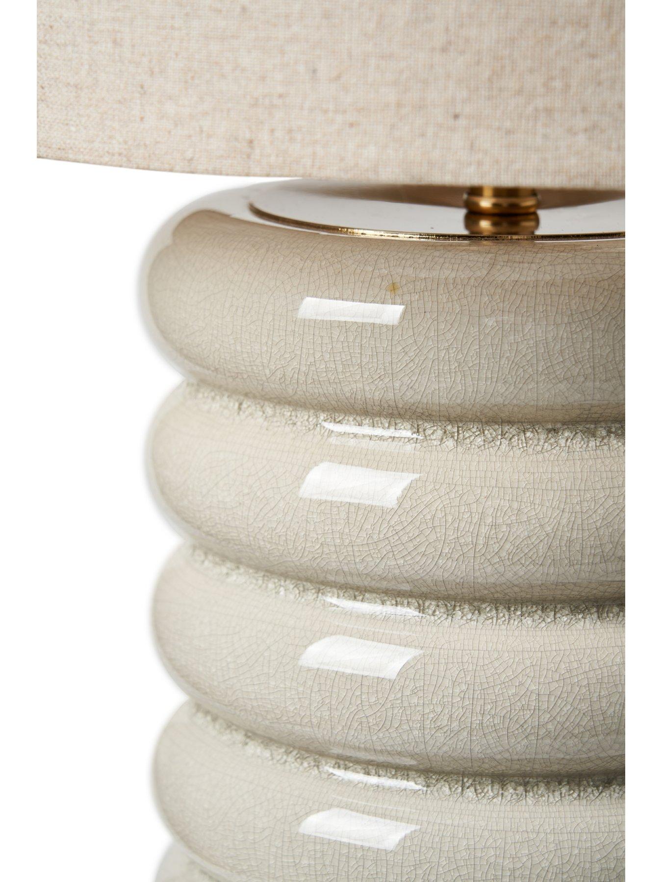 Image 4 of 5 of BHS Flump Crackle Glaze Ceramic Table Lamp