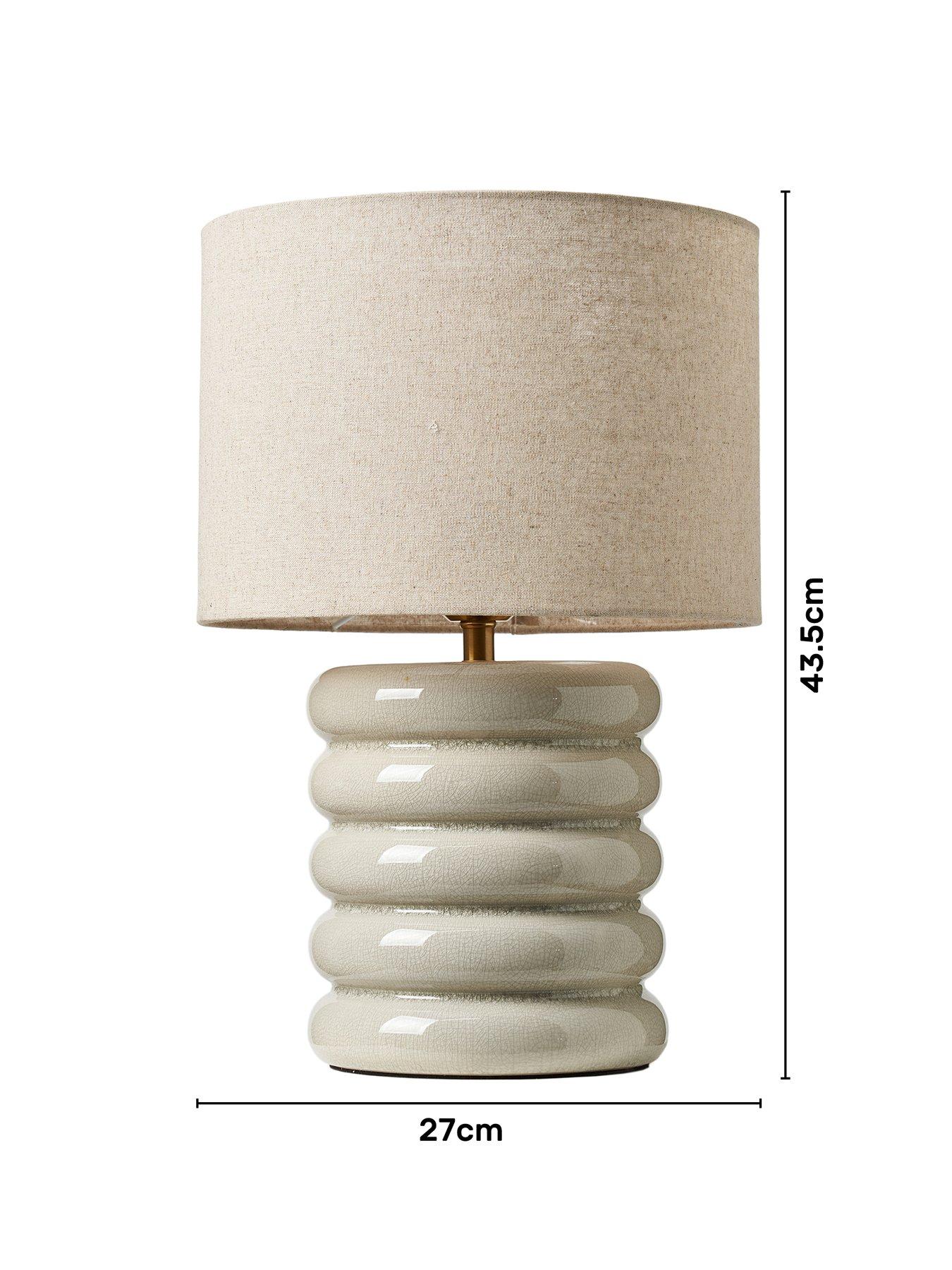 Image 5 of 5 of BHS Flump Crackle Glaze Ceramic Table Lamp