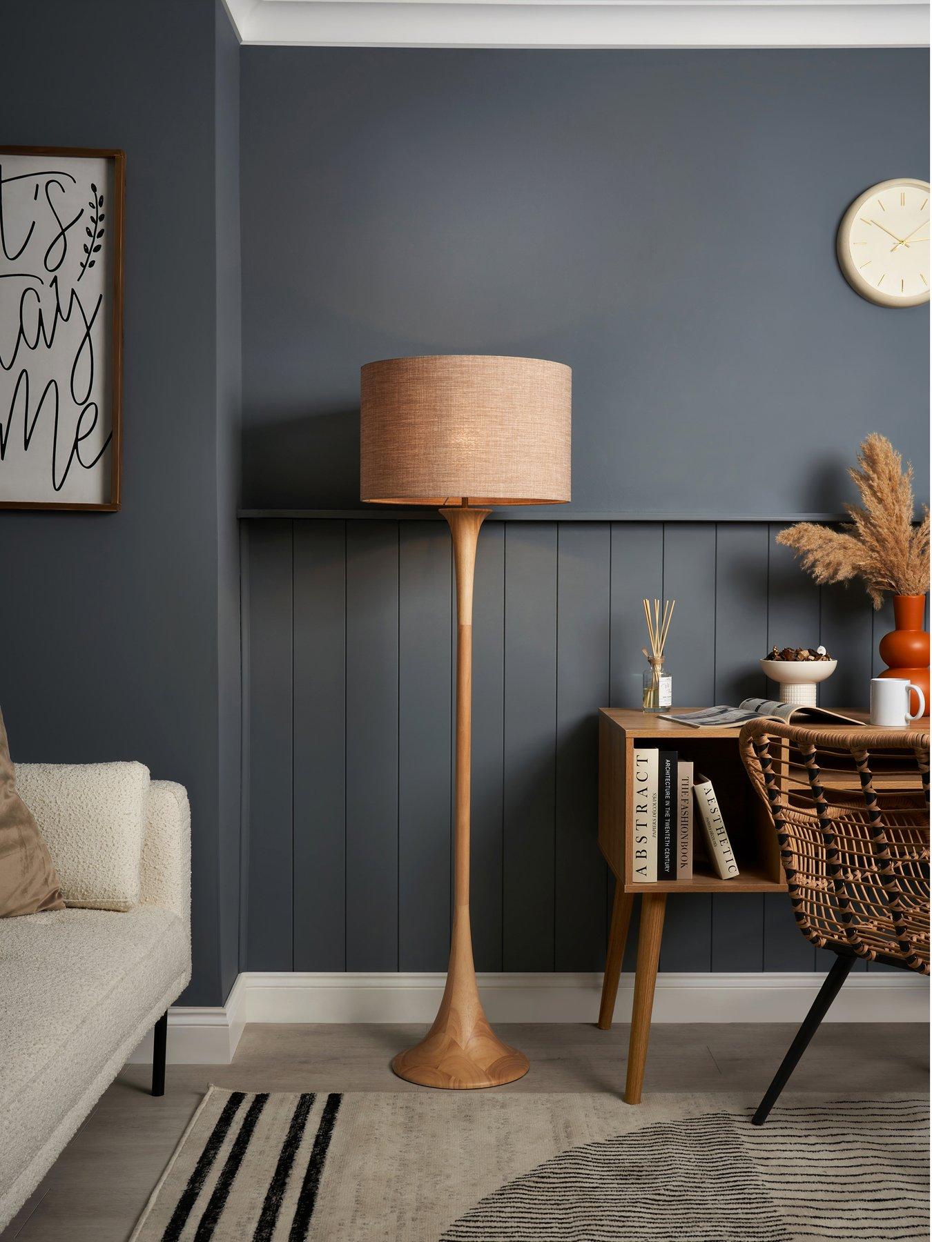 Very Home Turned Wooden Base Floor  Lamp