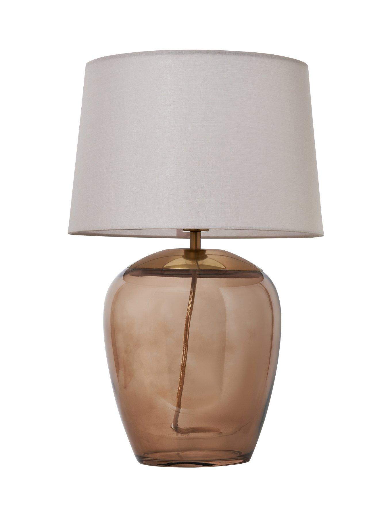Image 3 of 6 of The Very Collection Smoked Glass Table Lamp