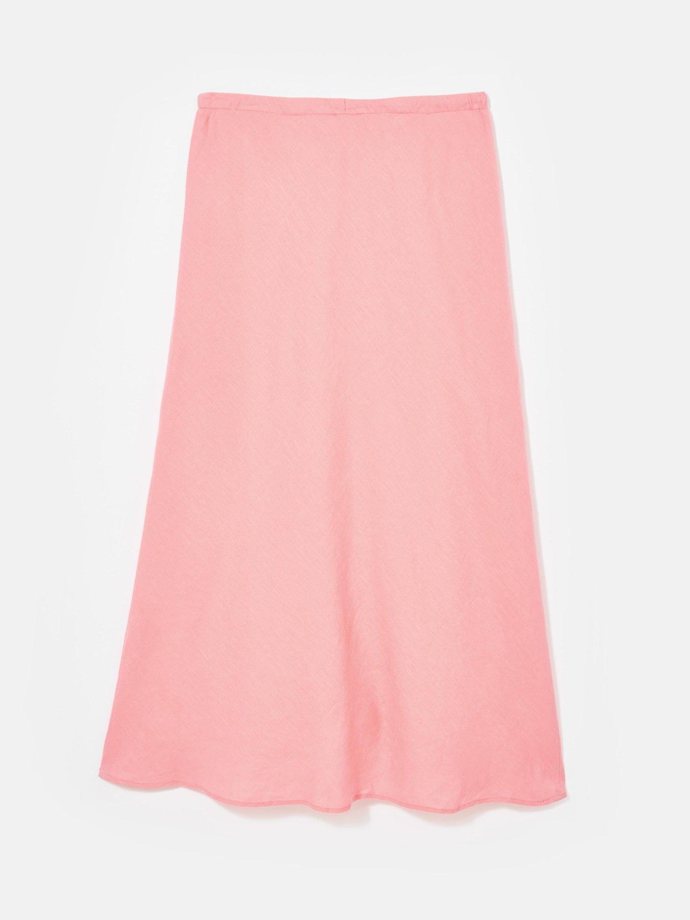  image of mint-velvet-pink-linen-slip-maxi-skirt