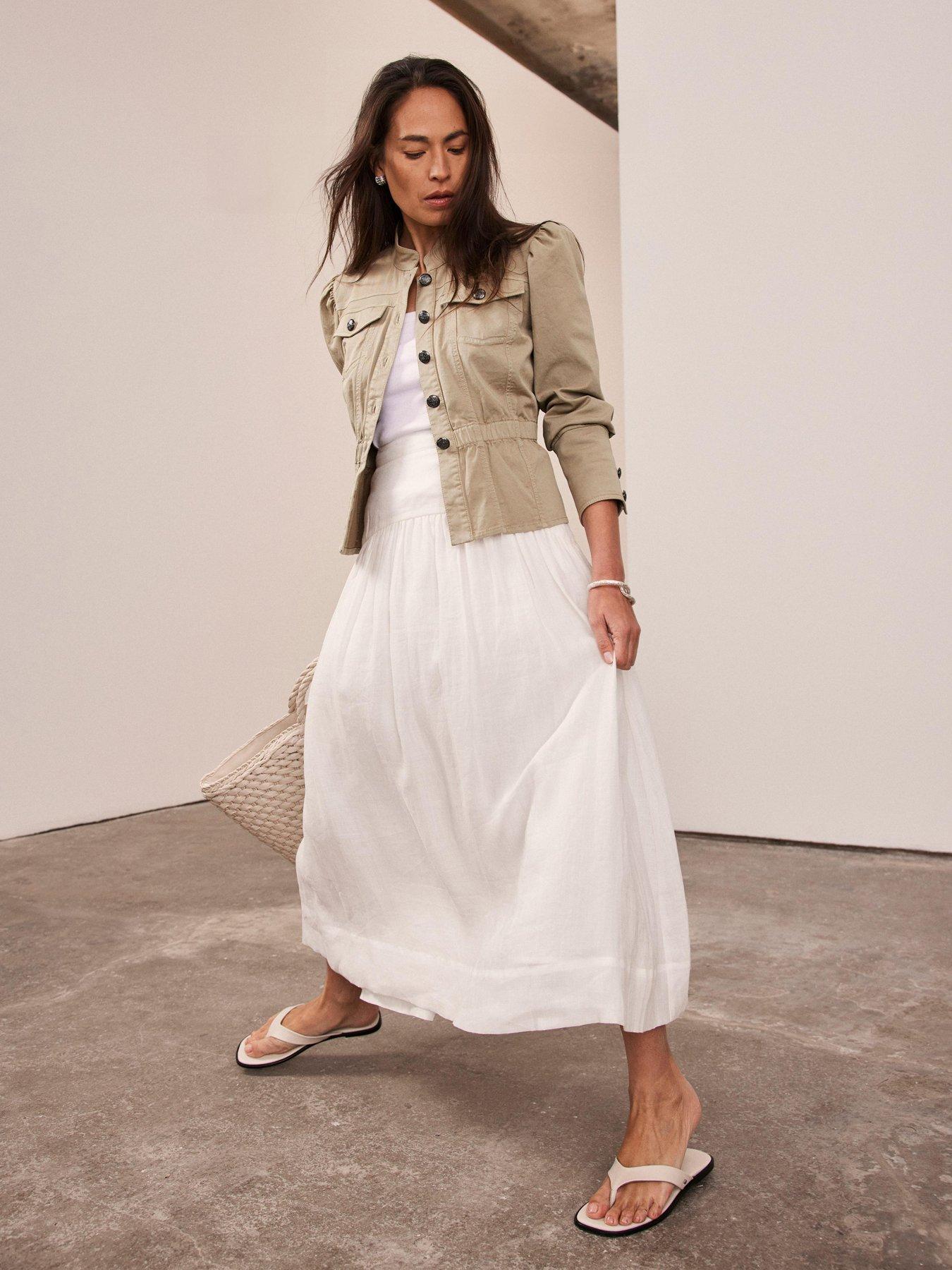 undefined Khaki Peplum Jacket - Green