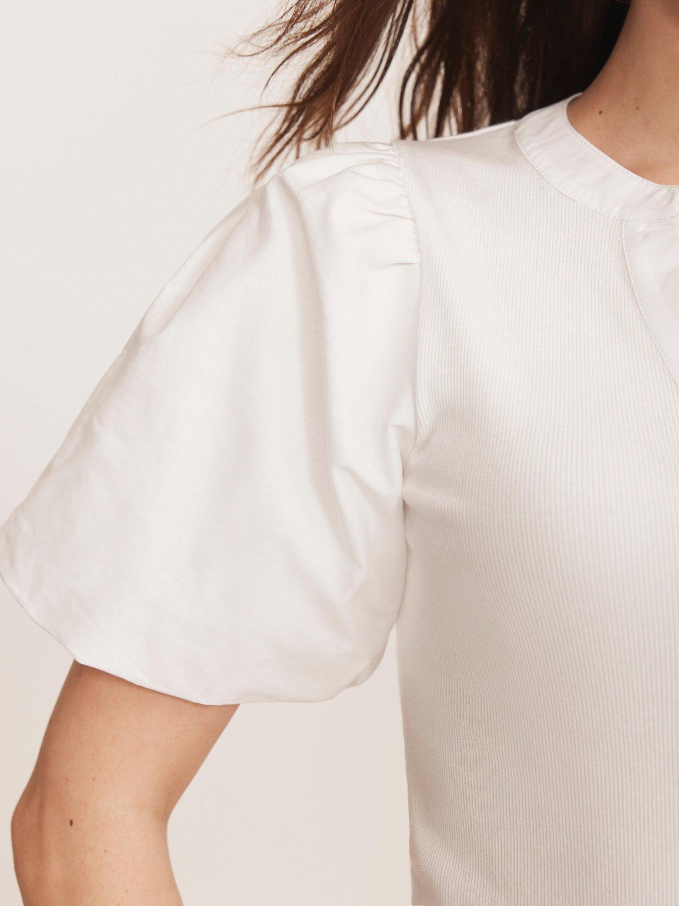  image of mint-velvet-ivory-puff-henley-top