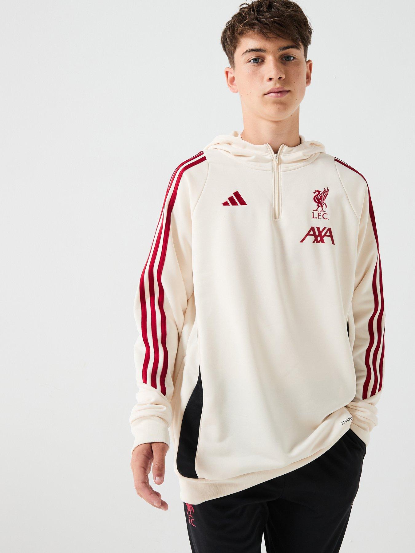 Image 1 of 6 of adidas Junior Liverpool Training Hoody - White