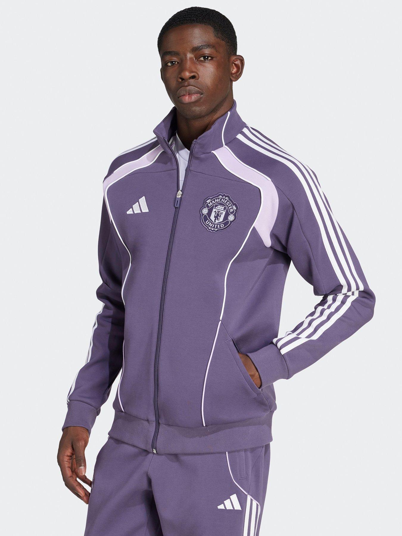 adidas Mens Manchester United Urban Purist Tracksuit Top - Purple