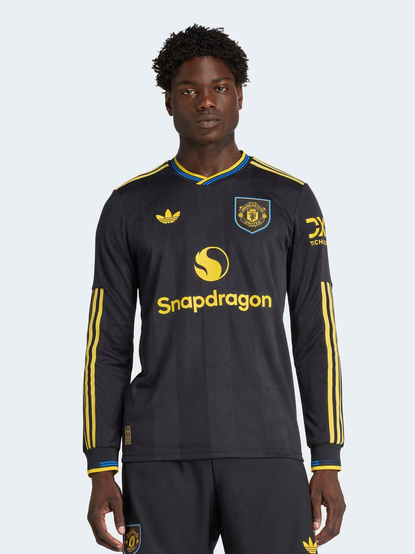 undefined Manchester United Mens Authentic Long Sleeve 25/26 Third Replica Shirt - Bla - Black