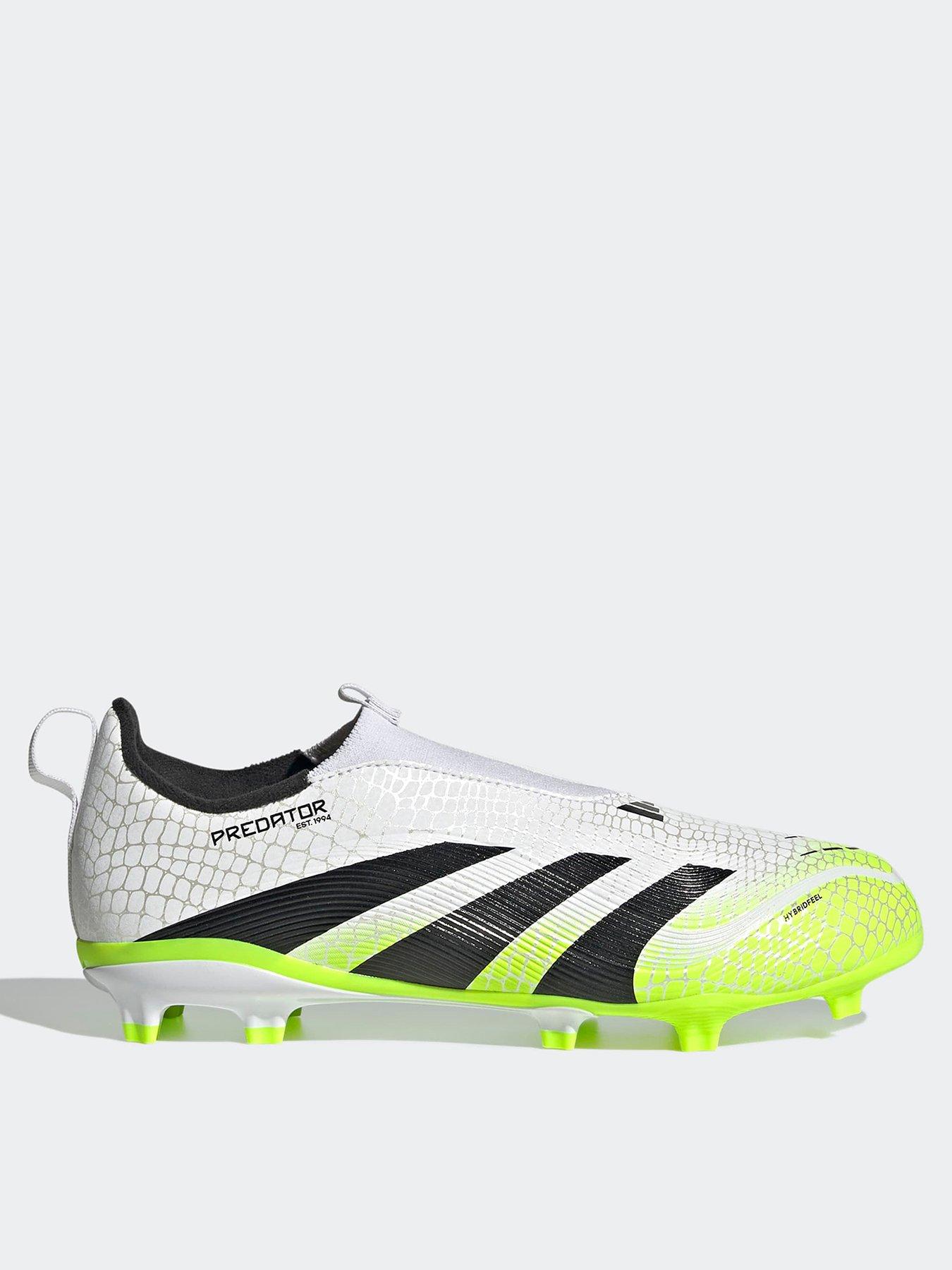 undefined Junior Predator League Laceless Firm Ground Football Boots - White