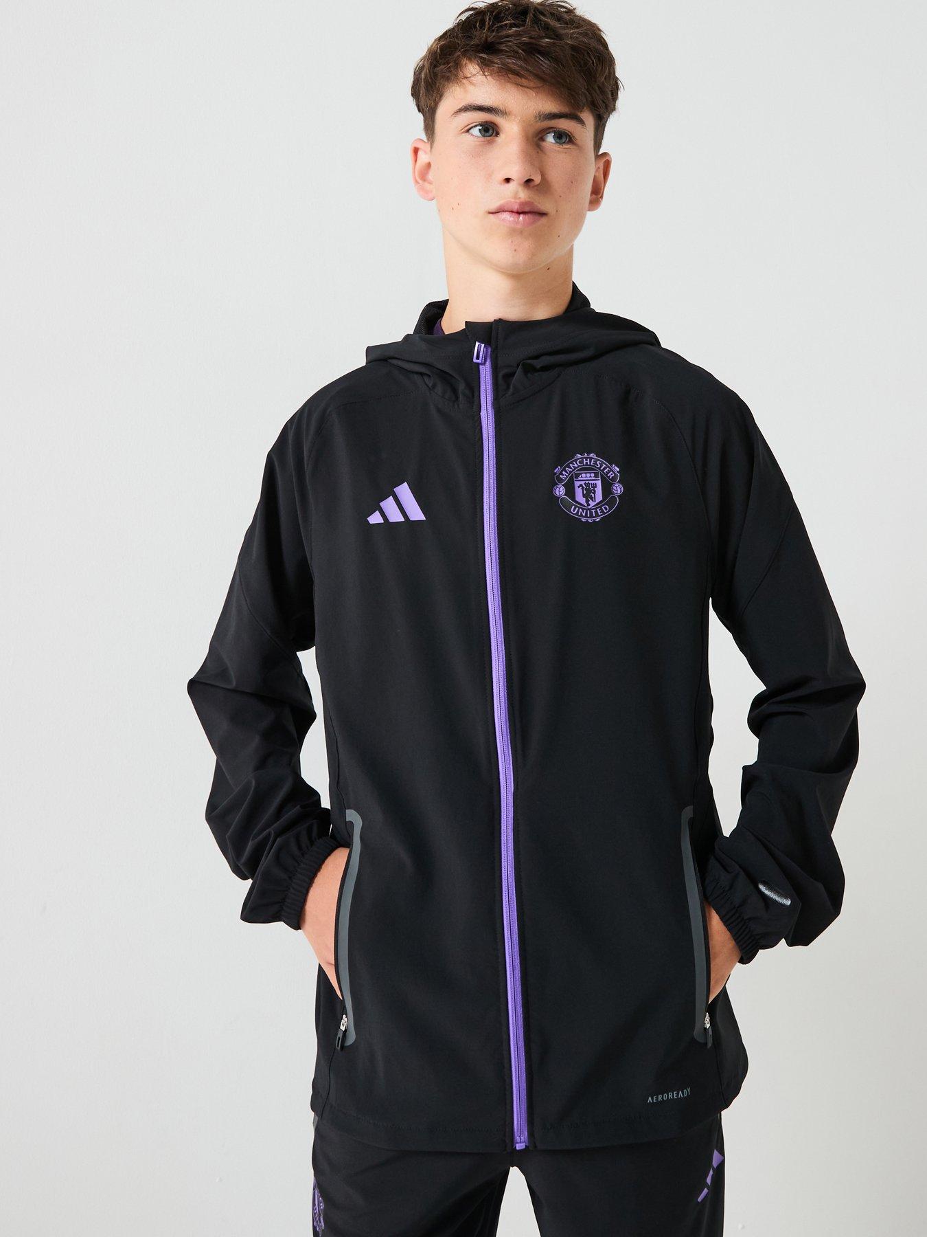 undefined Junior Manchester United Vis Tech Hooded Training Jacket - Black