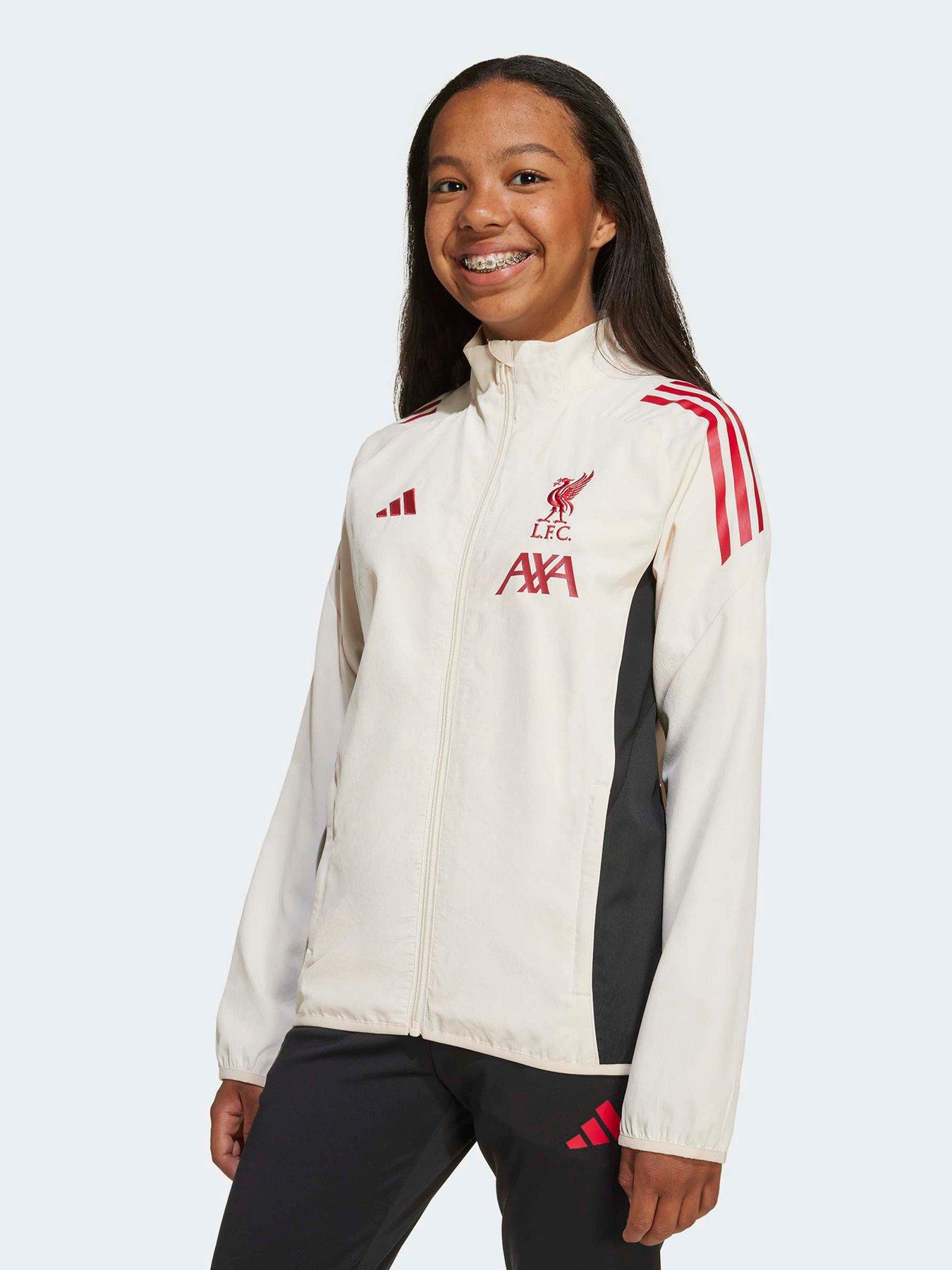 Image 2 of 4 of adidas Junior Liverpool Presentation Jacket -White