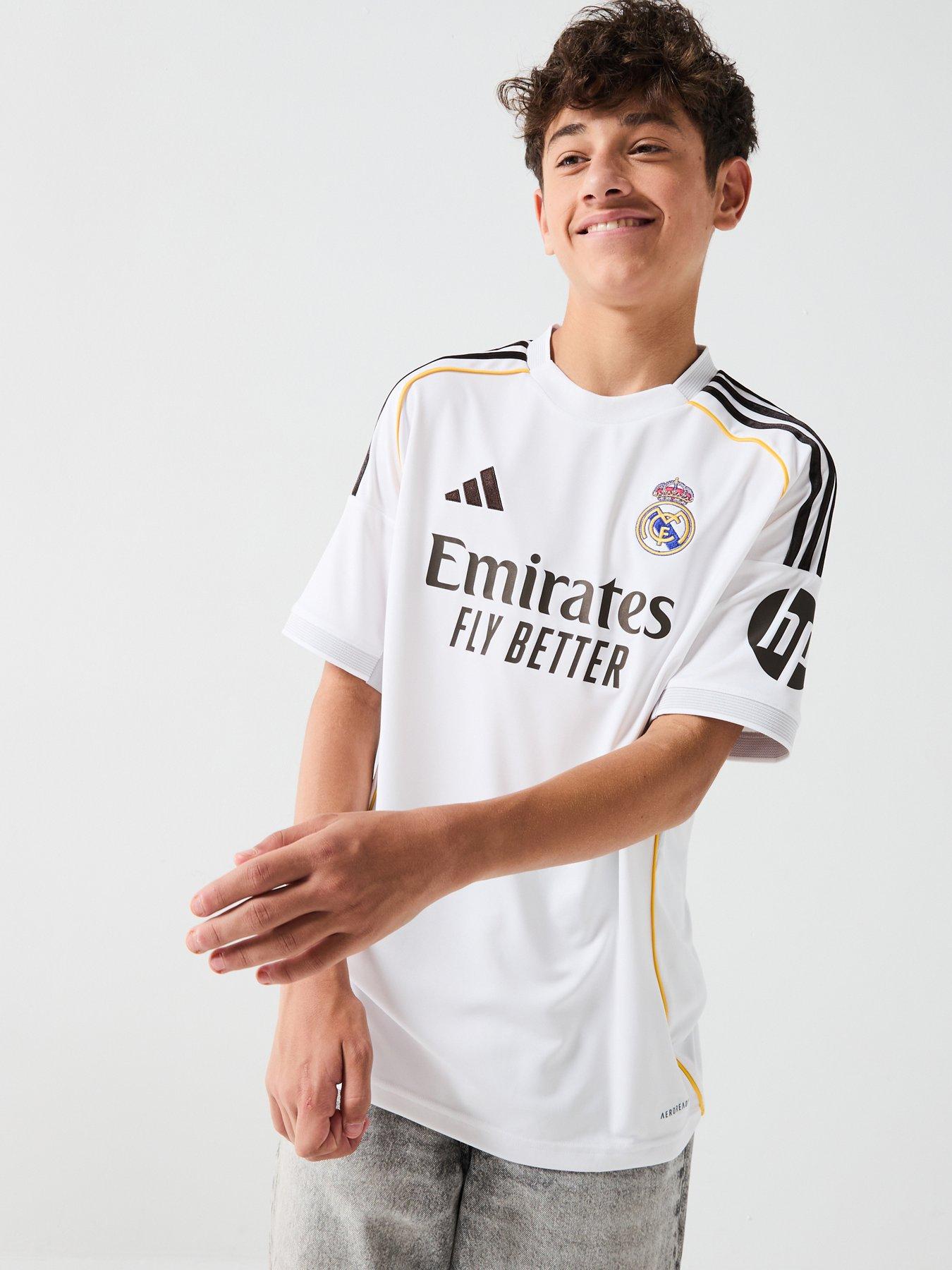 front image of adidas-real-madrid-junior-2526-home-stadium-replica-shirt-white