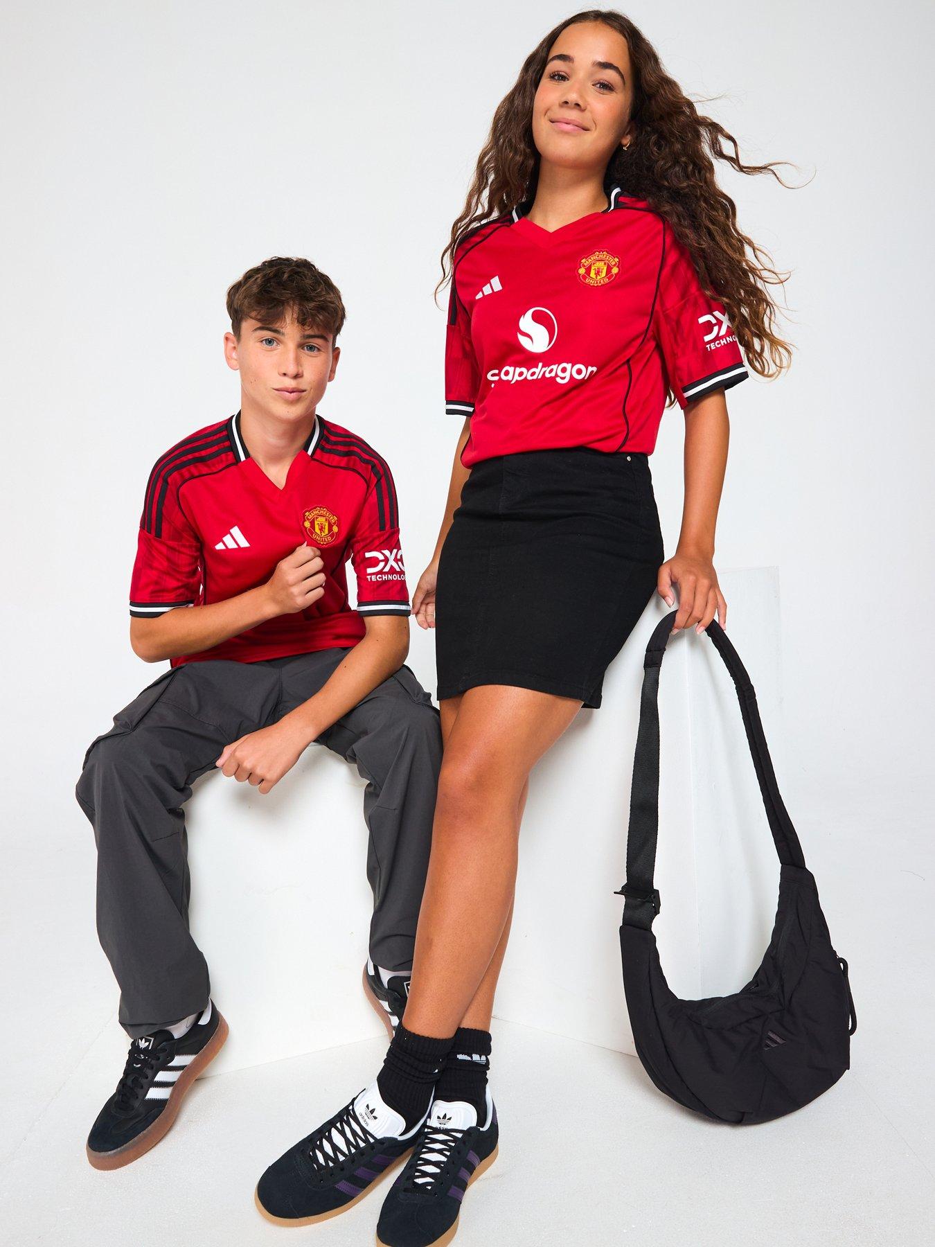  image of adidas-manchester-united-junior-2526-home-stadium-replica-shirt-red