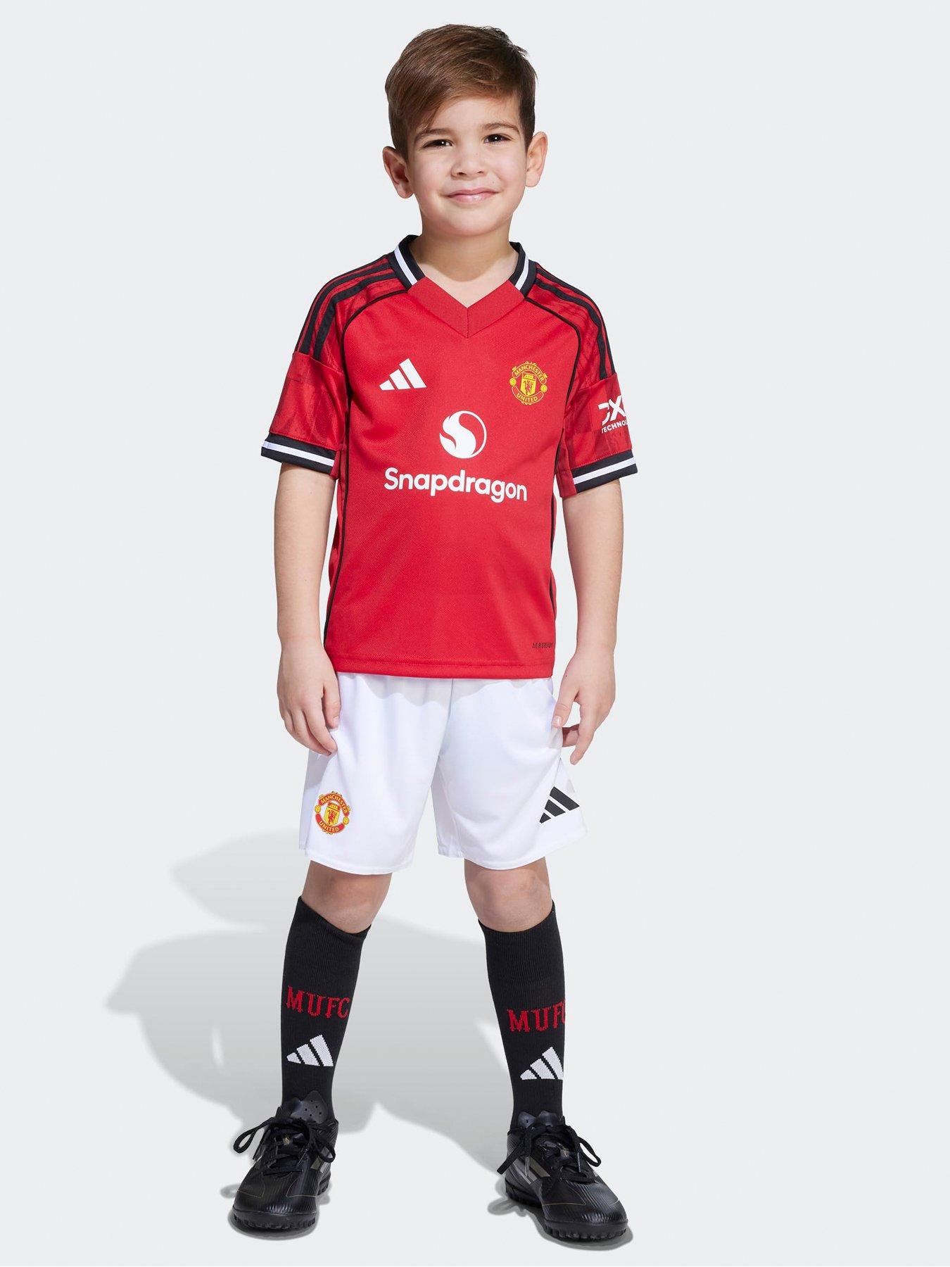  image of adidas-manchester-united-mini-kit-2526-home-full-kit-red