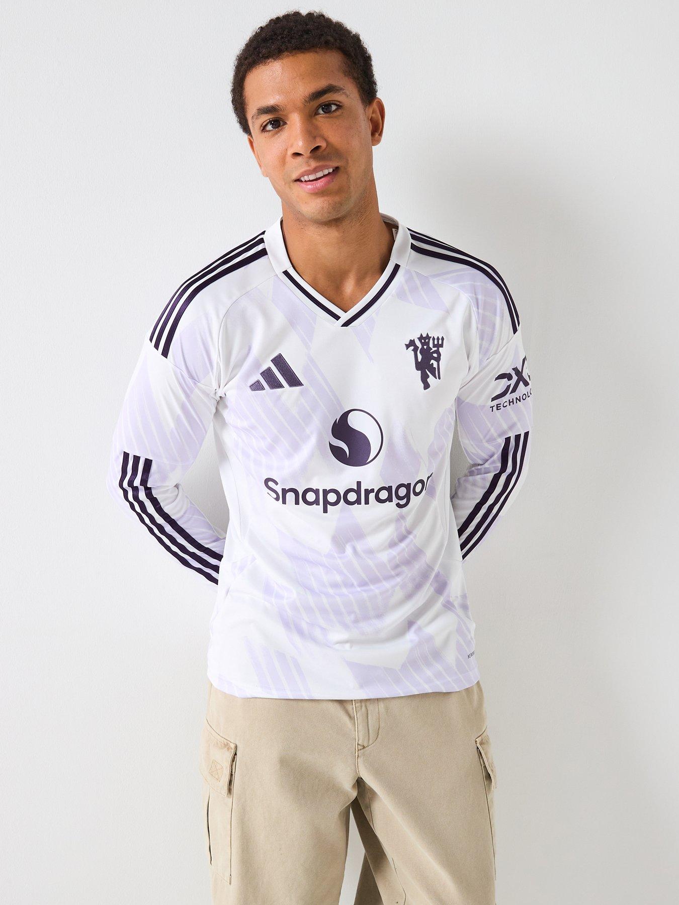 adidas Manchester United Mens 25/26 Away Long Sleeve Stadium Replica Shirt - White