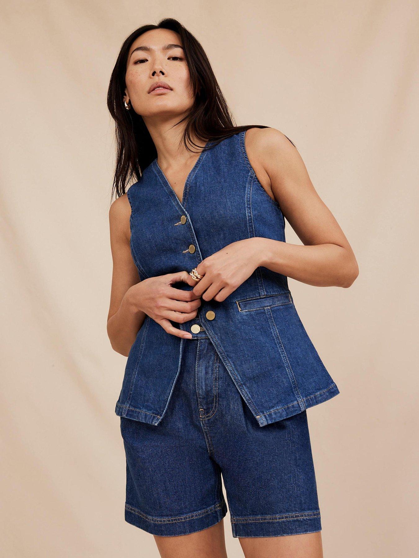  image of mint-velvet-indigo-pleat-short