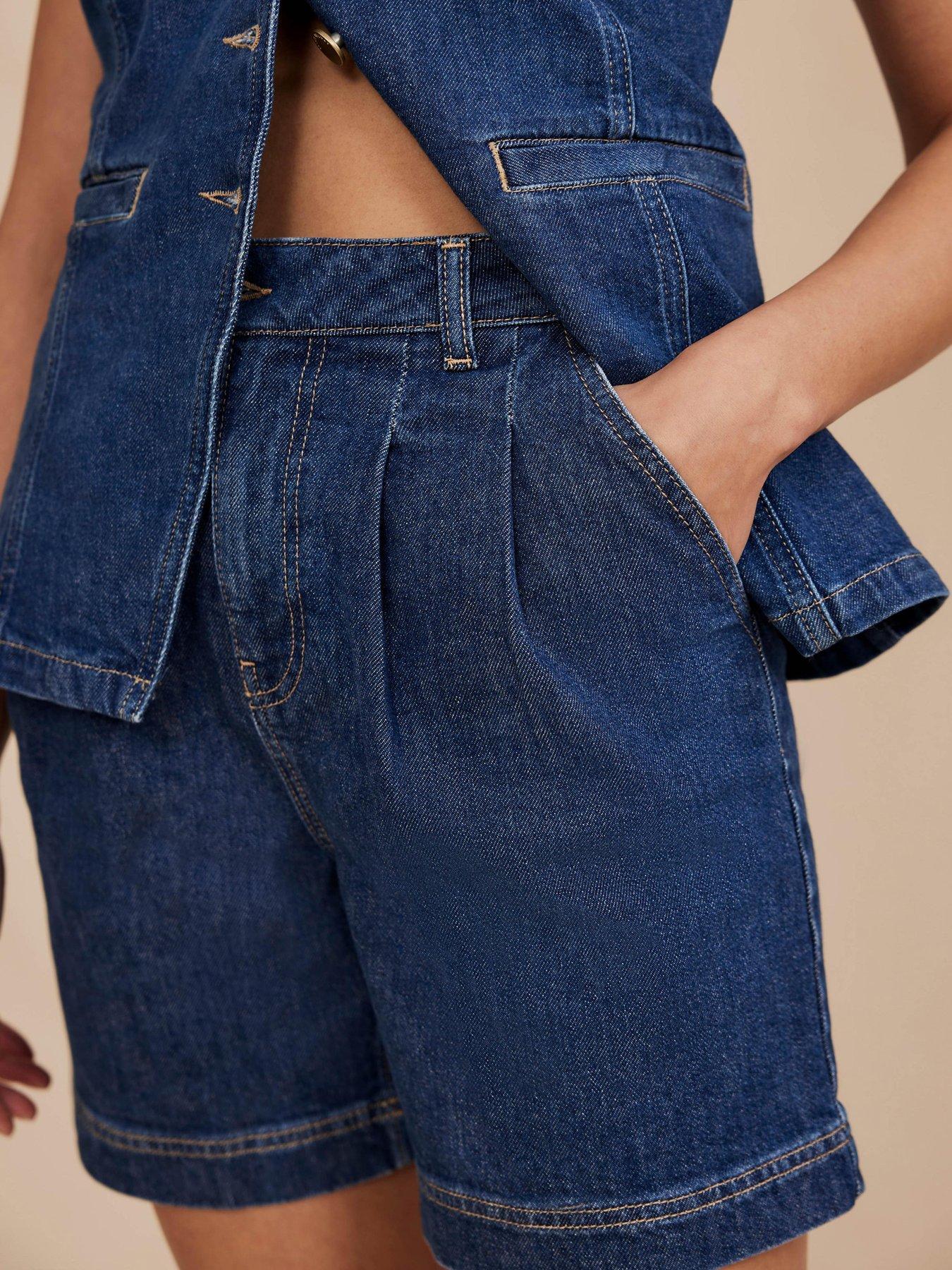  image of mint-velvet-indigo-pleat-short