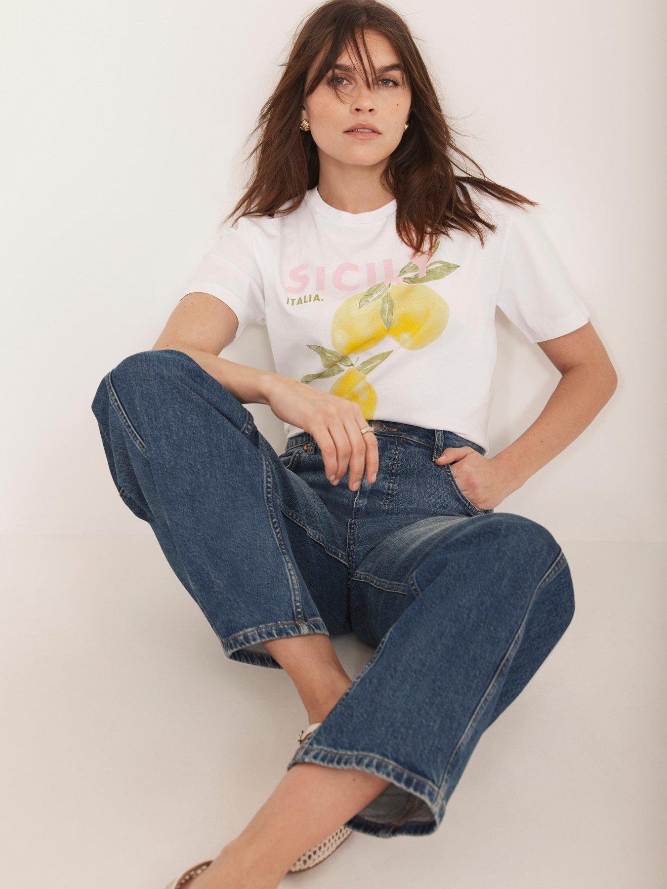  image of mint-velvet-ivory-lemon-graphic-t-shirt