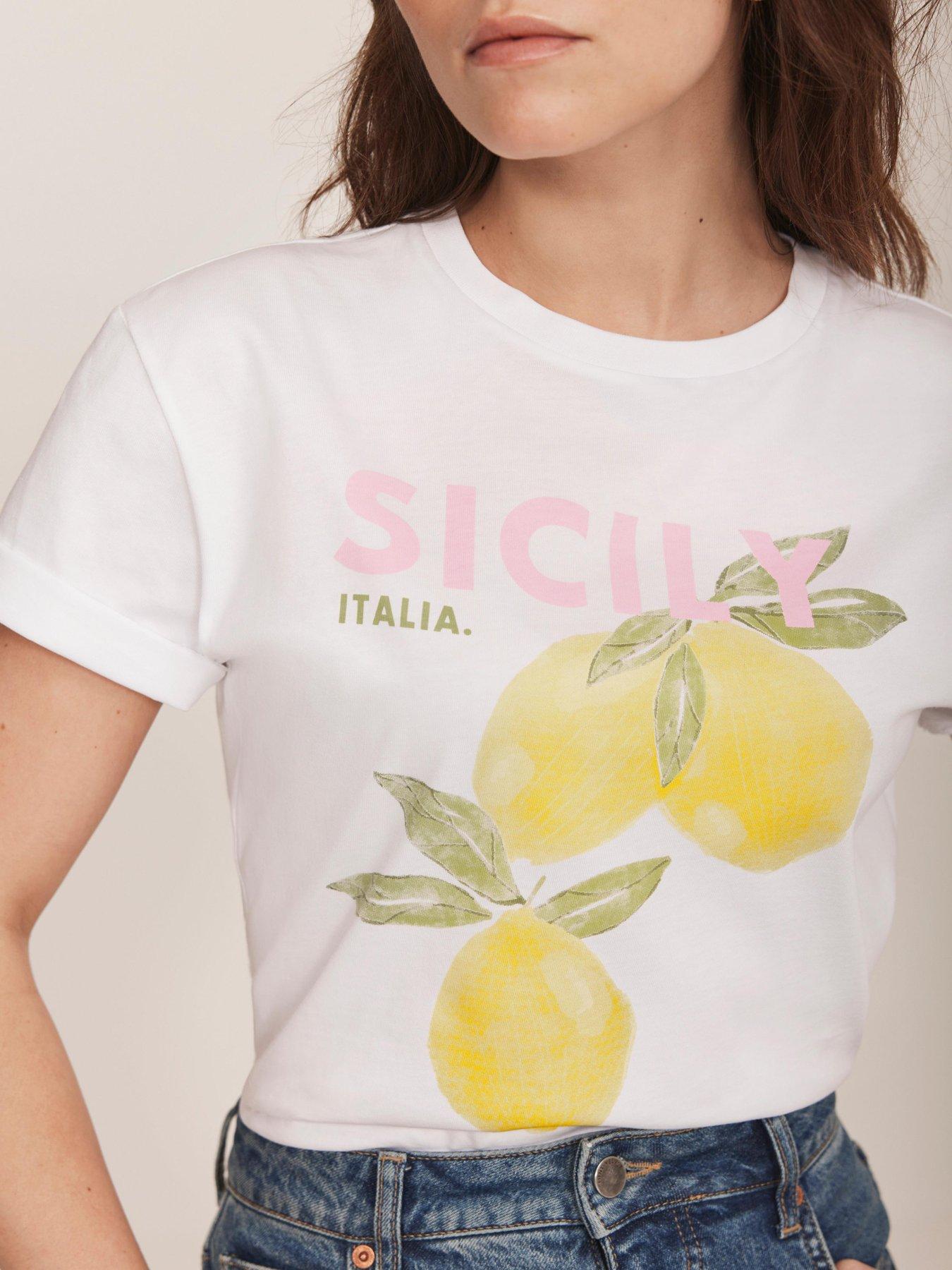  image of mint-velvet-ivory-lemon-graphic-t-shirt
