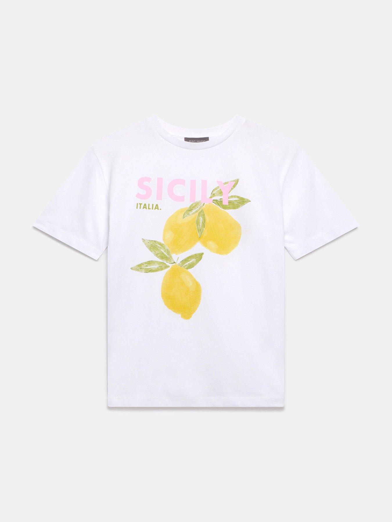  image of mint-velvet-ivory-lemon-graphic-t-shirt