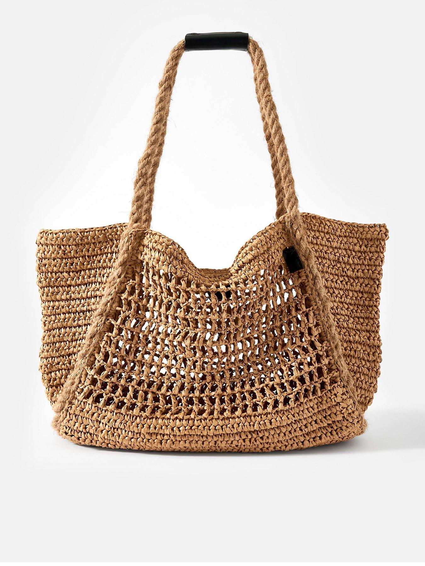 Image 1 of 1 of Mint Velvet Ottie Paper Tote Bag - Beige