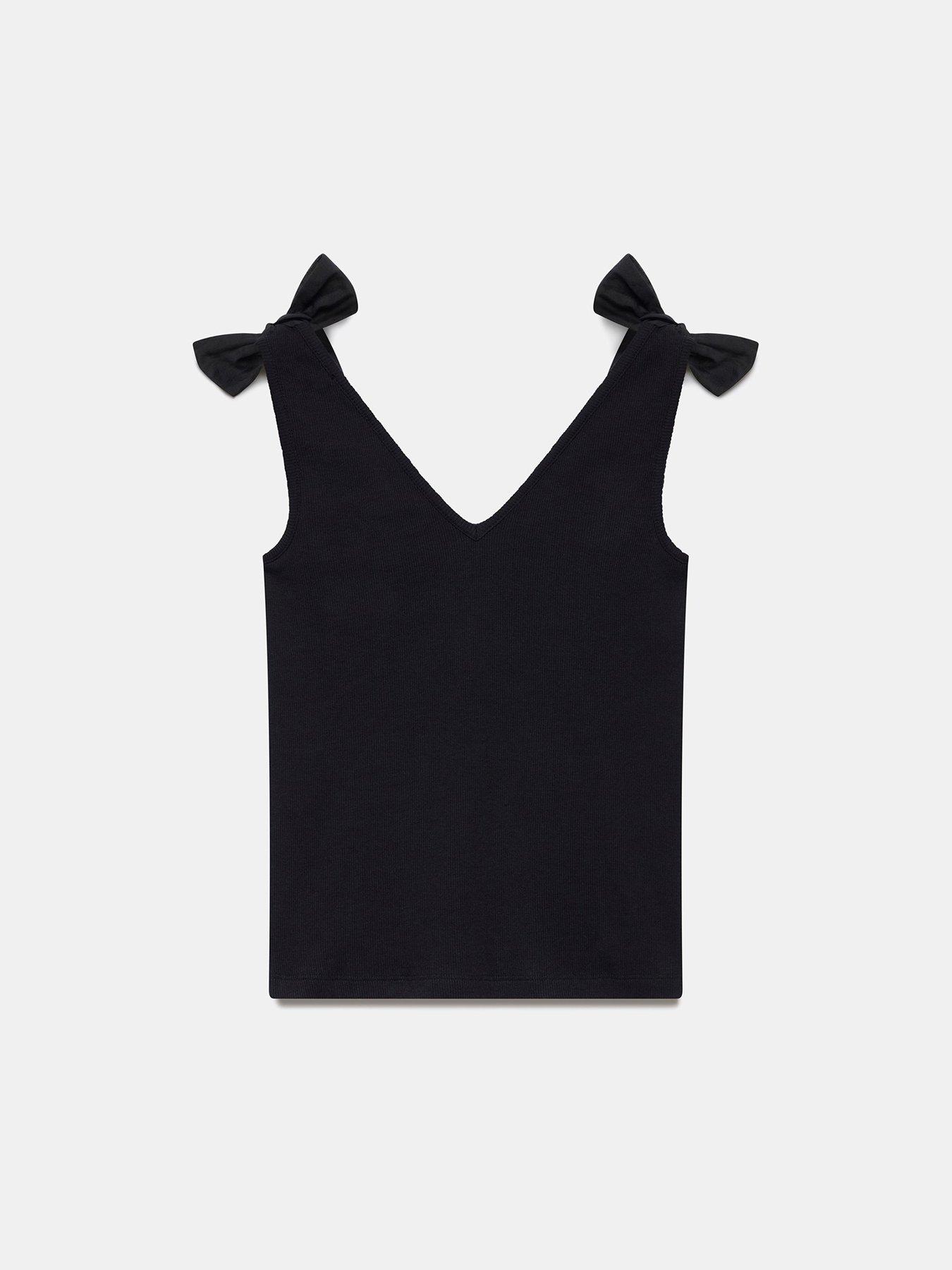  image of mint-velvet-bow-detail-vest-black