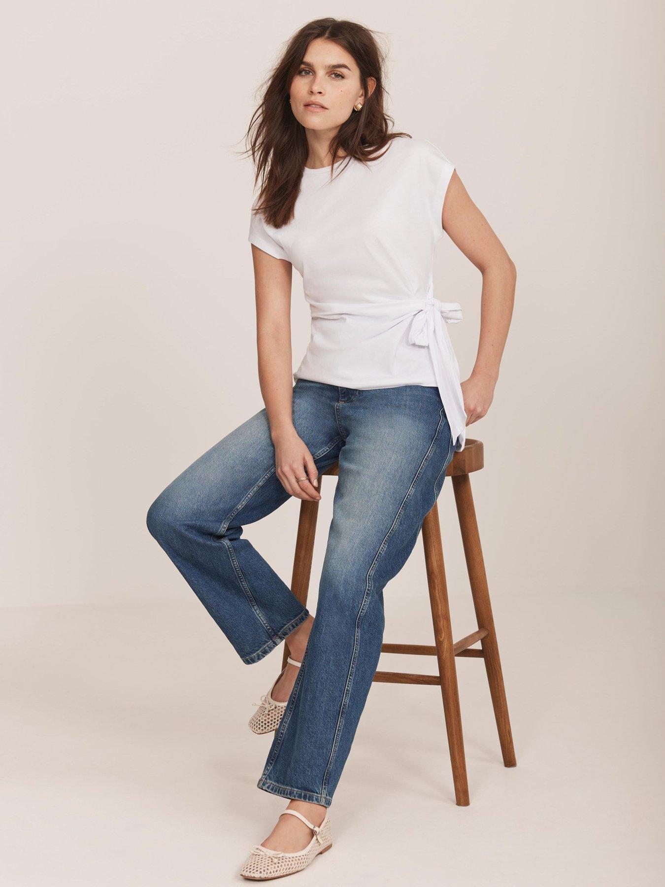  image of mint-velvet-ivory-tie-waist-t-shirt