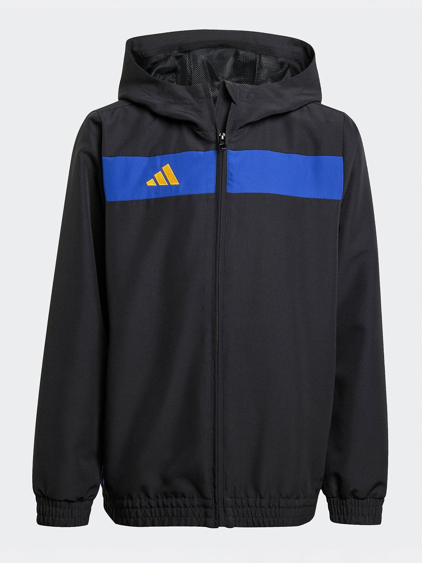 Image 1 of 4 of adidas Junior Tiro Essentials Woven Hoodie - Black