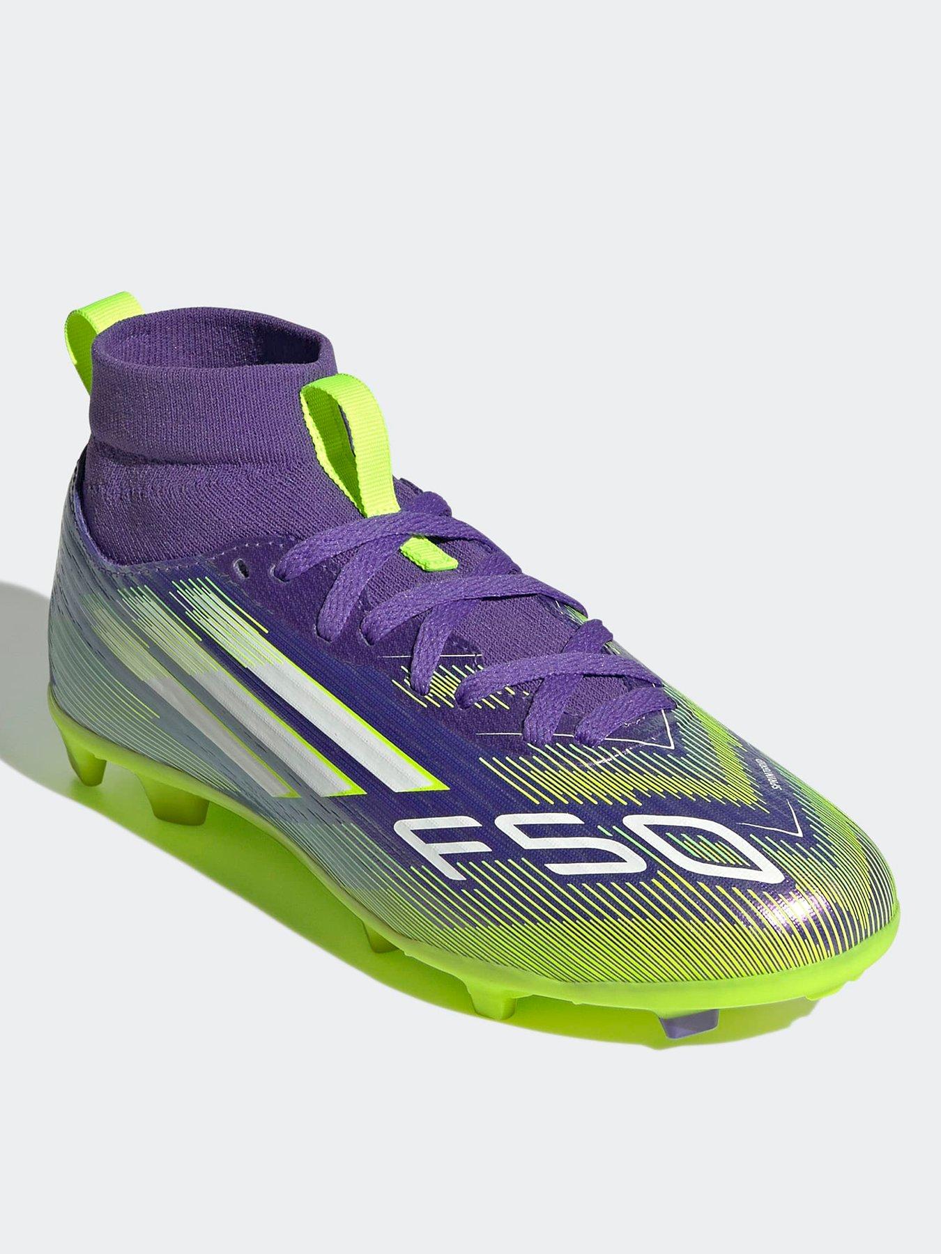  image of adidas-junior-f50-league-mid-firm-ground-football-boots-purple