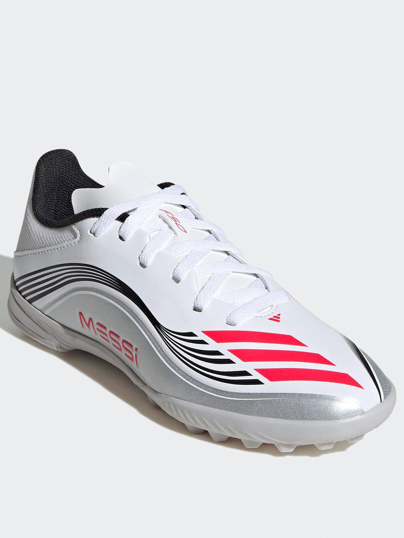stillFront image of adidas-junior-f50-messi-league-astro-turf-football-boots-white