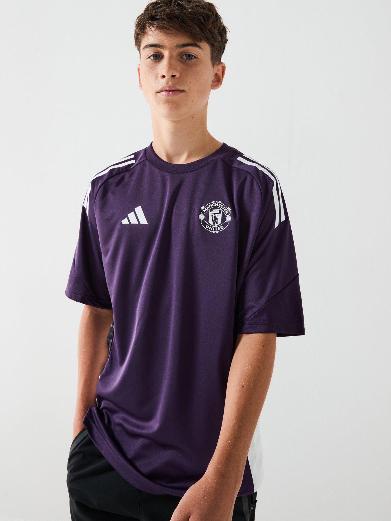 Image 1 of 6 of adidas Junior Manchester United Training Jersey - Purple