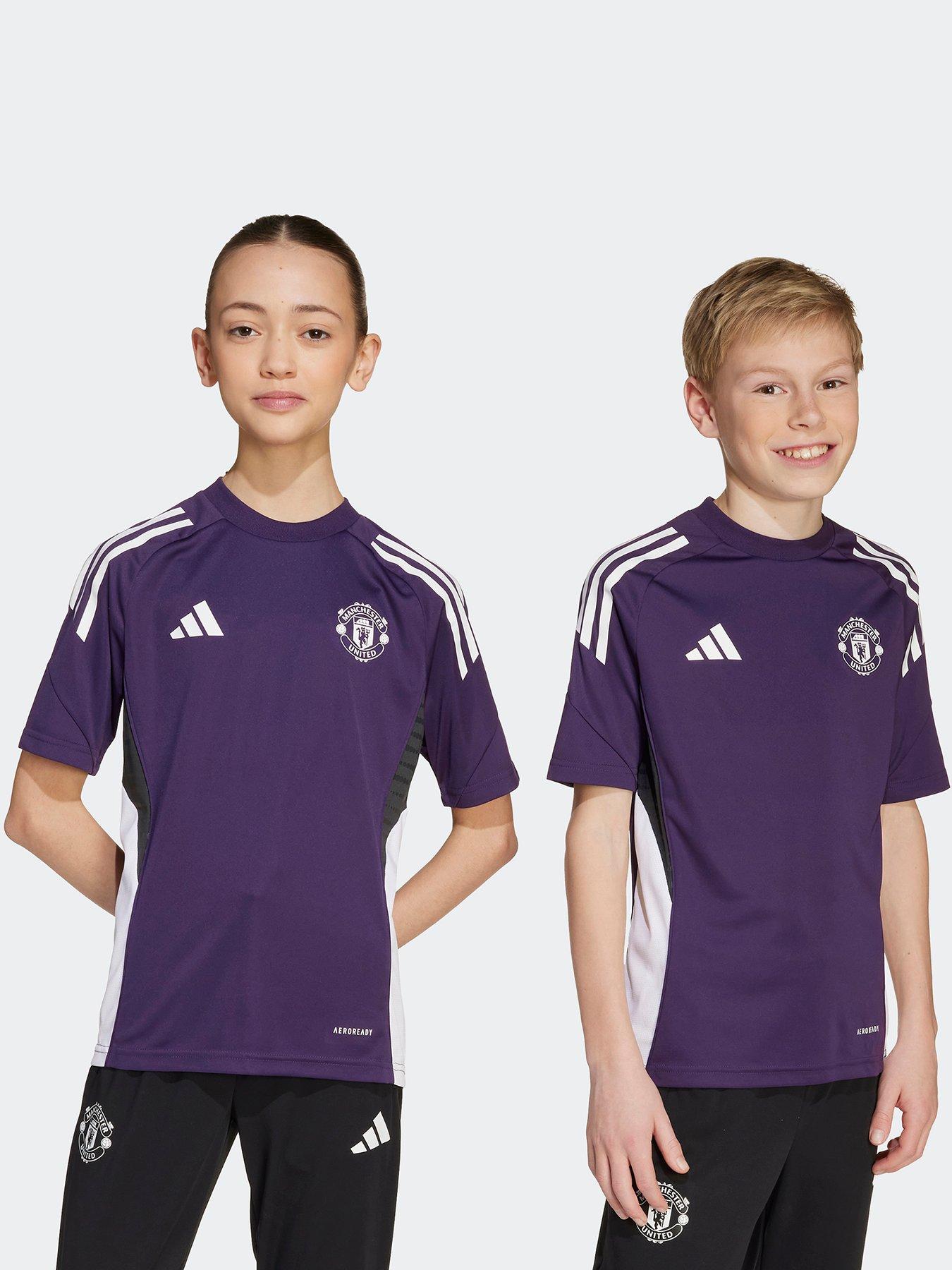 Image 1 of 6 of adidas Junior Manchester United Training Jersey - Purple