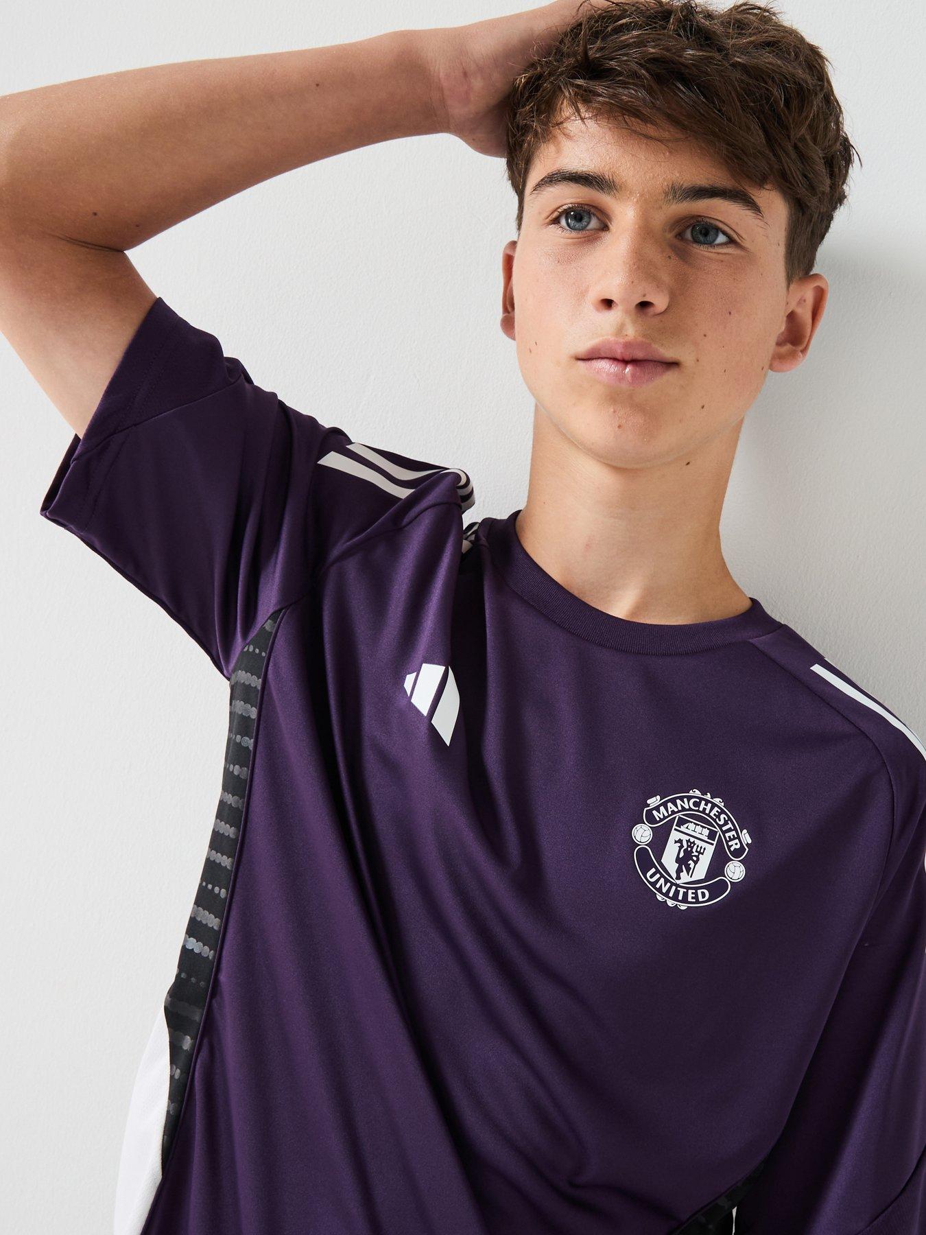 Image 4 of 6 of adidas Junior Manchester United Training Jersey - Purple