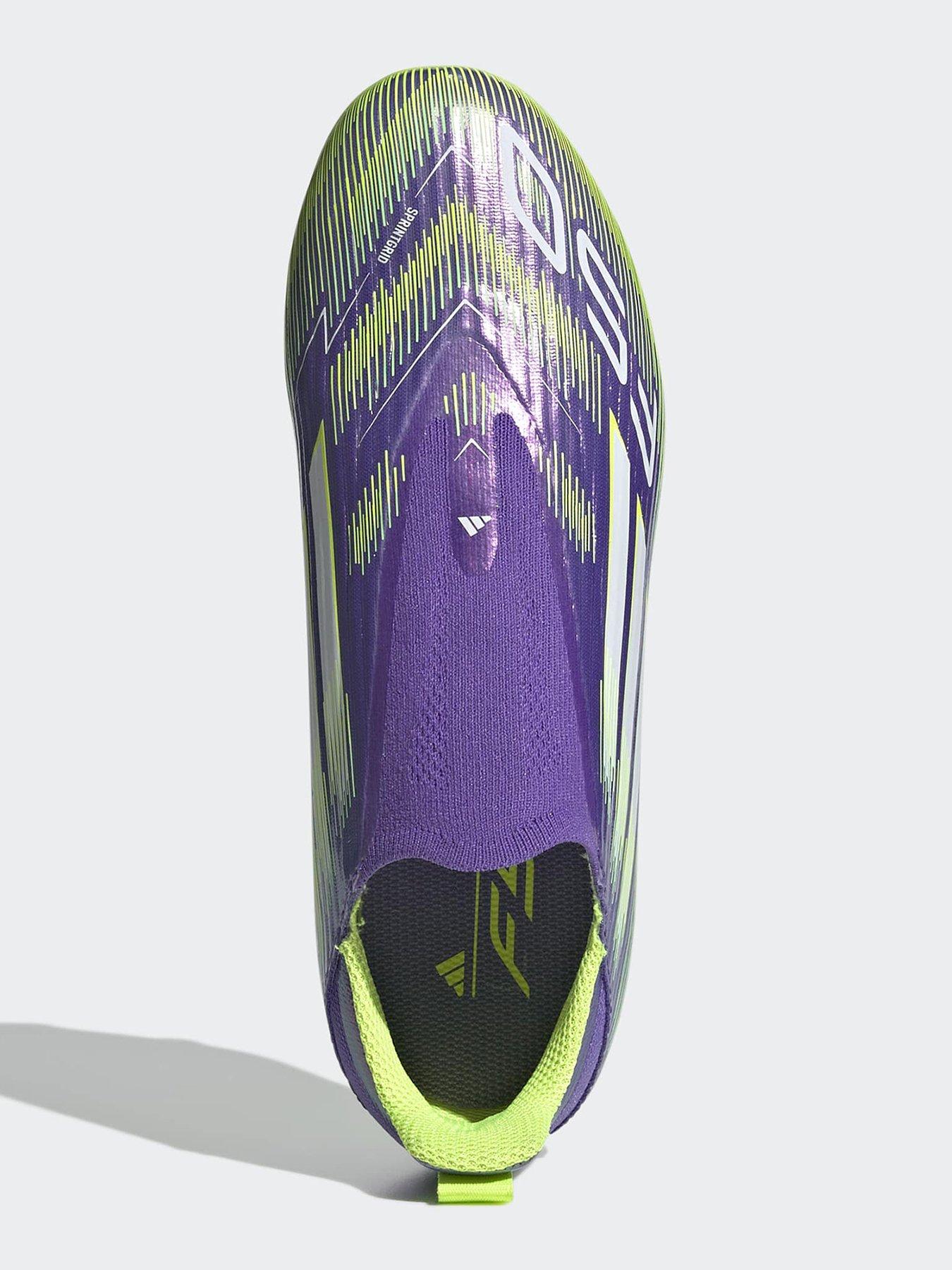  image of adidas-junior-f50-league-laceless-firm-ground-football-boots-purple