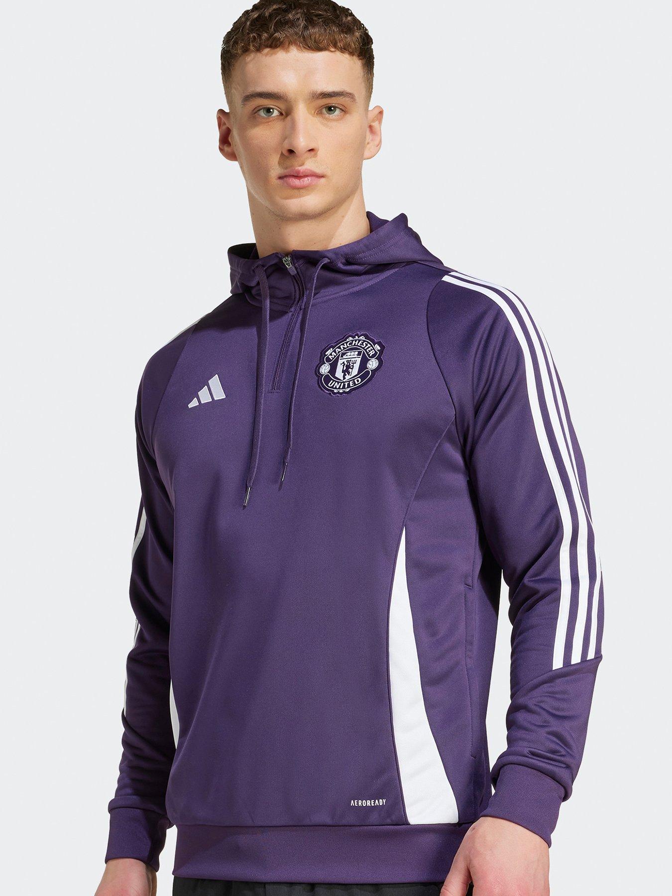 adidas Mens Manchester United Training Hoody - Purple