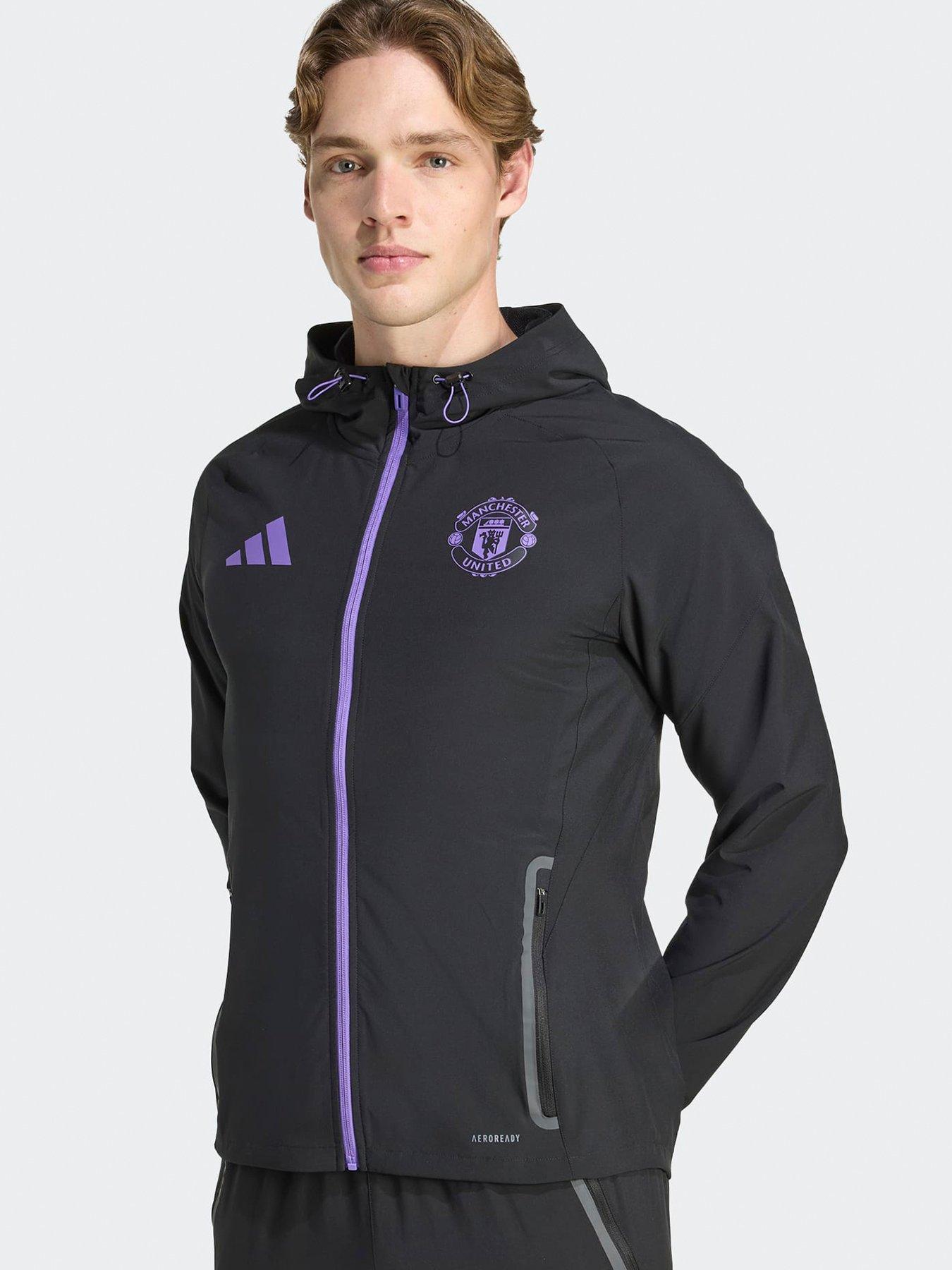 Image 1 of 4 of adidas Mens Manchester United Vis Tech Hoodie - Black