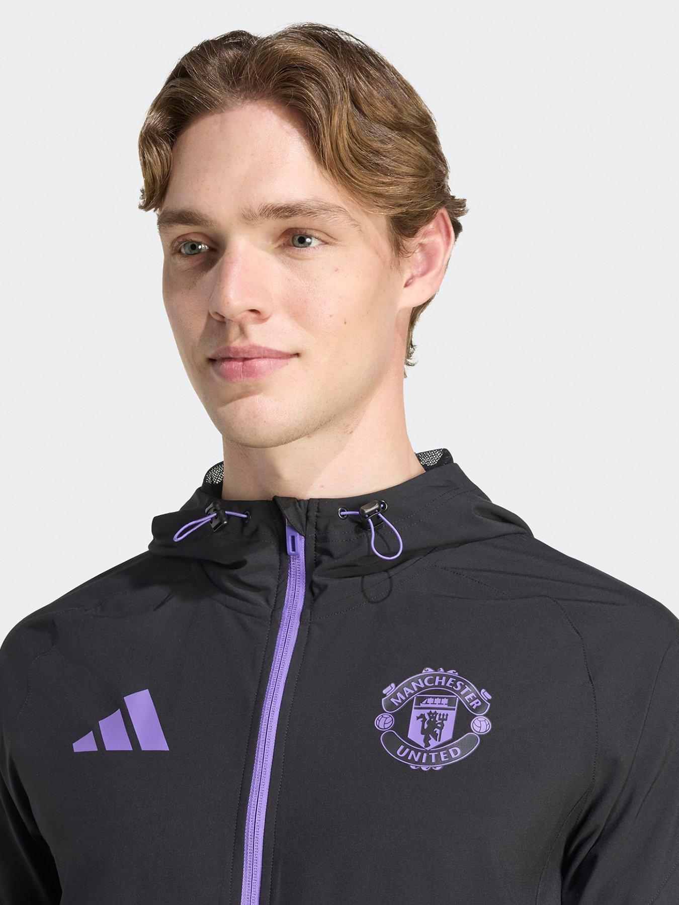 Image 3 of 4 of adidas Mens Manchester United Vis Tech Hoodie - Black