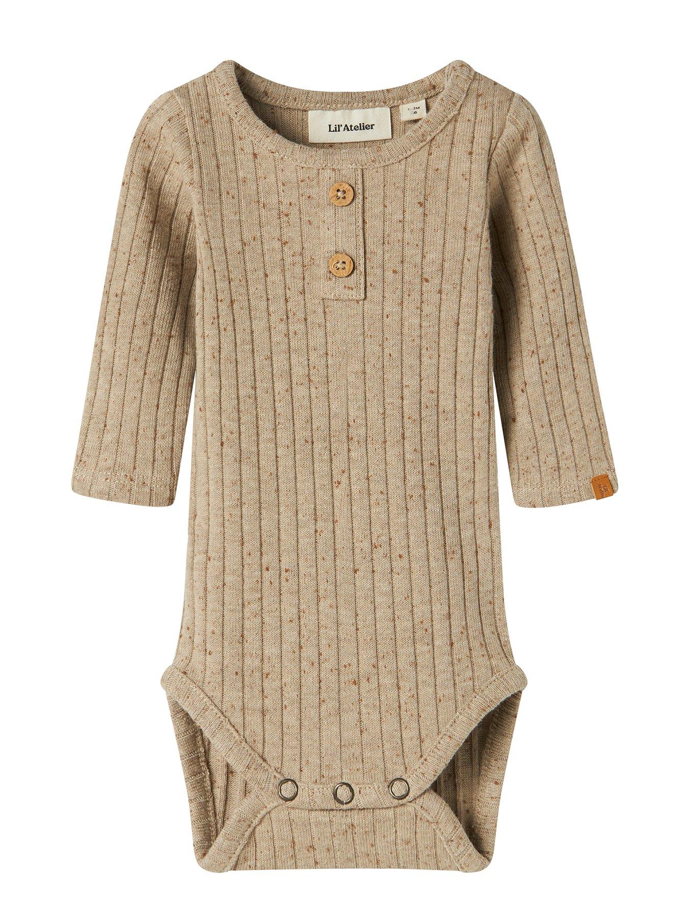 undefined Baby Boys Marl Long Sleeve Bodysuit - Brown