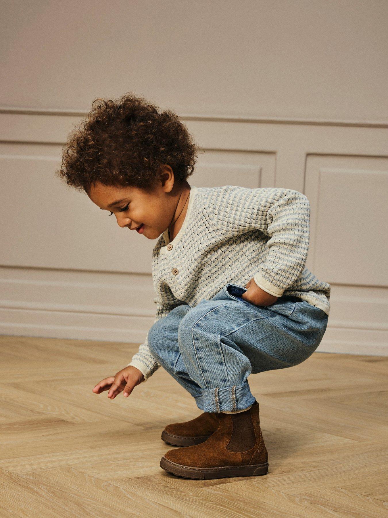 undefined Mini Boys Textured Knitted Jumper - Grey