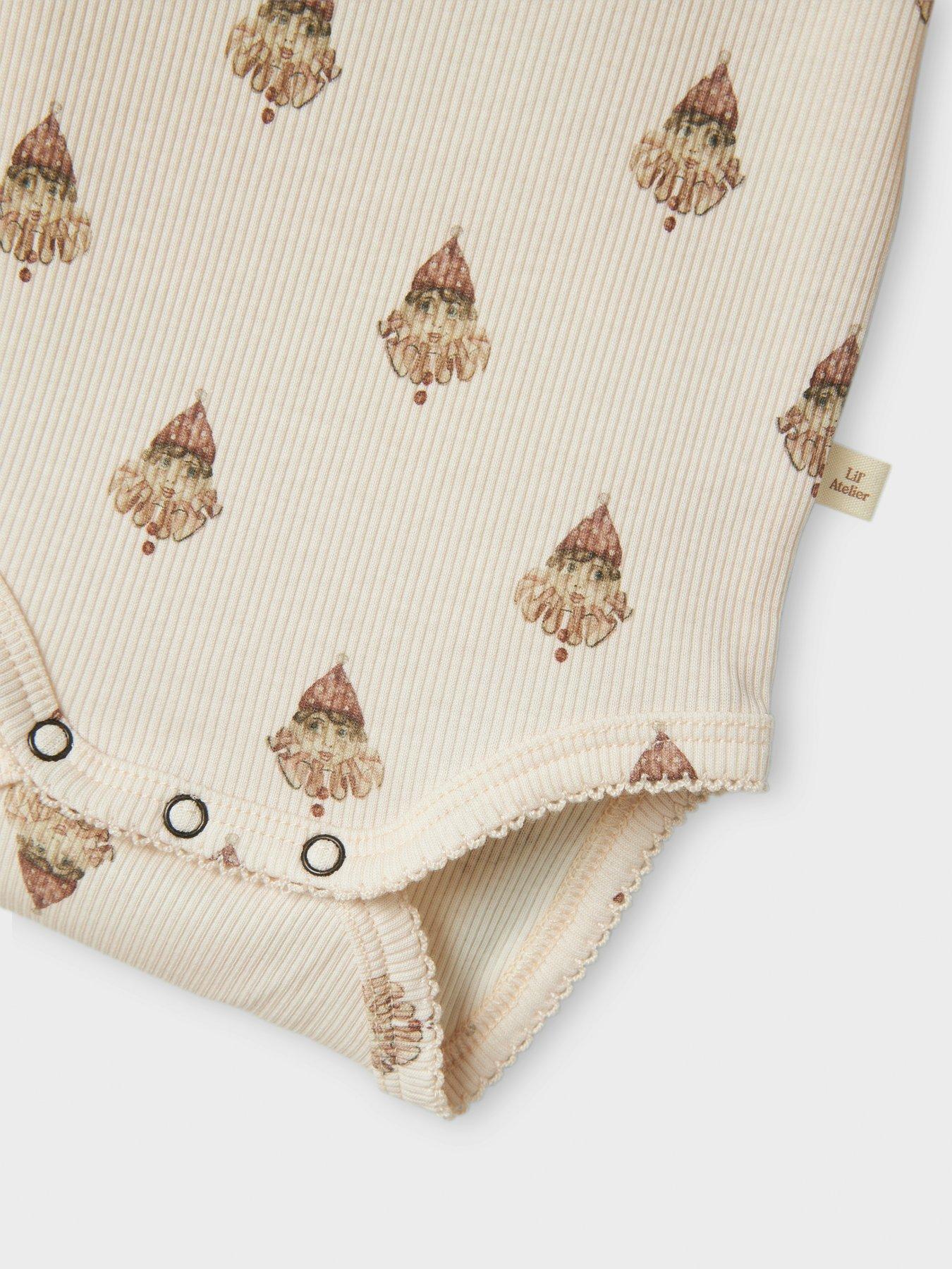 Image 3 of 3 of Lil Atelier Baby Girls Circus Print Long Sleeve Bodysuit - Light Pink